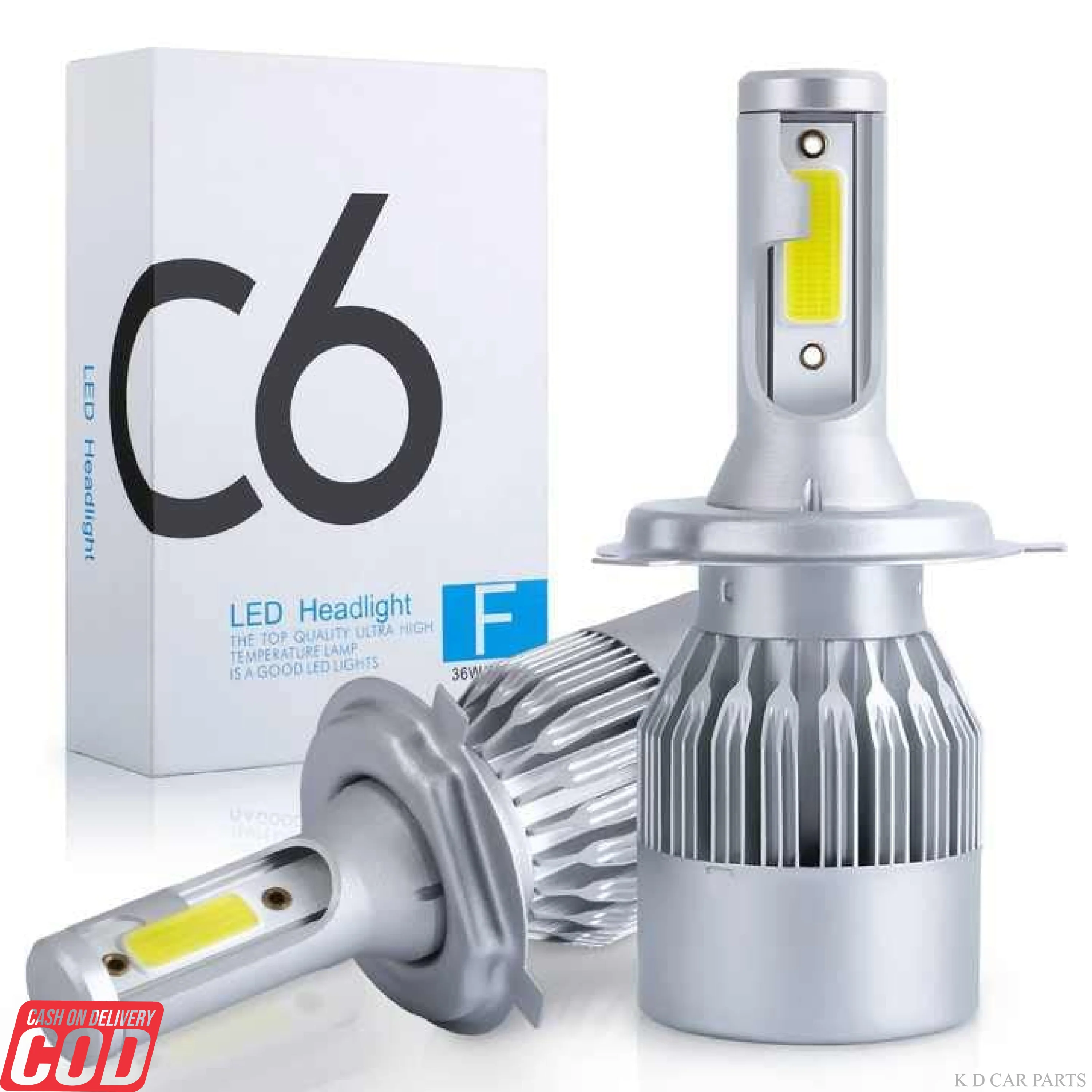 C6 White HID Bulb H4 (50w) PAIR (Universal For All Car) - Image 4
