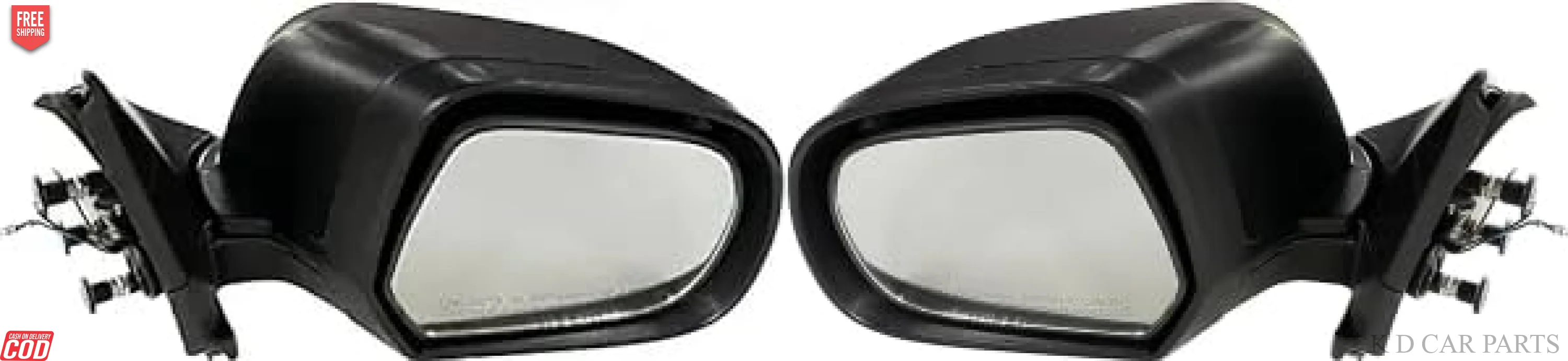 K D Door/Side Mirror for Nissan Sunny/Renault Scala | Motorised | Without indicator (Black) WITH COUPLER - Image 10