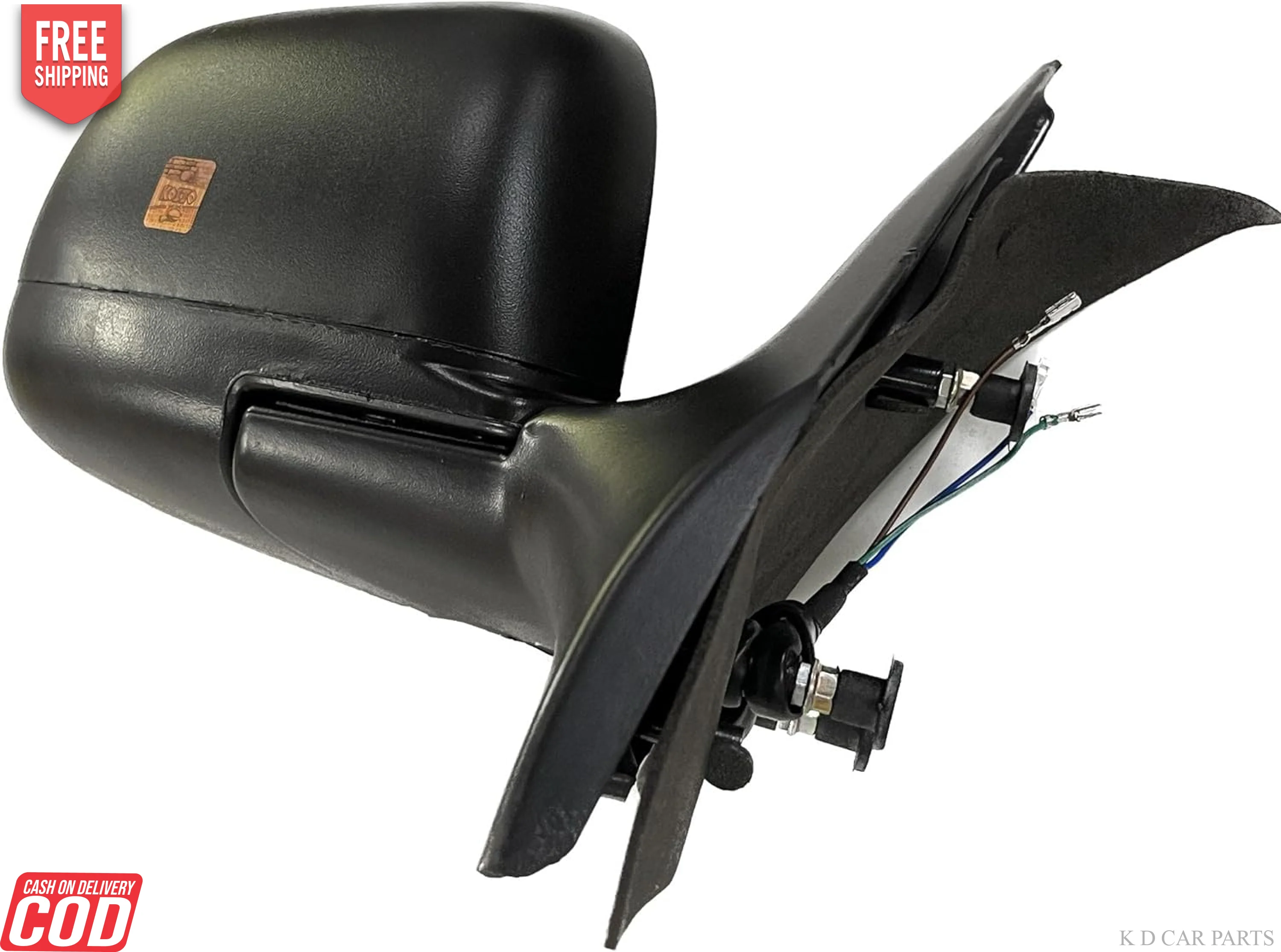 K D Door/Side Mirror for Nissan Sunny/Renault Scala | Motorised | Without indicator (Black) WITH COUPLER - Image 3