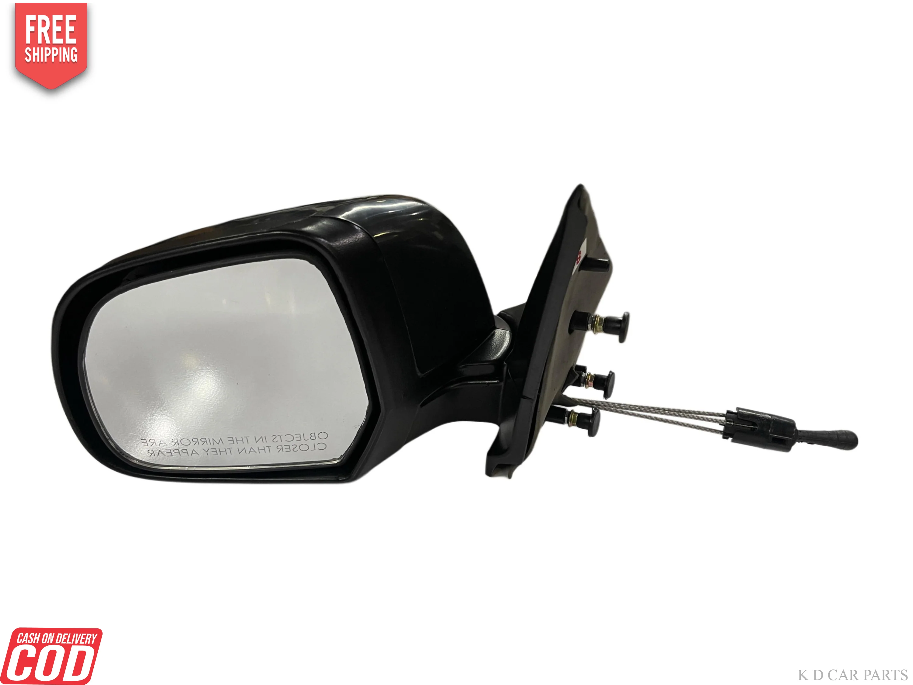 K D Door/Side Mirror for Nissan Sunny/Renault Scala VX Manual Adjustable (Black) 2012-2018 - Image 2