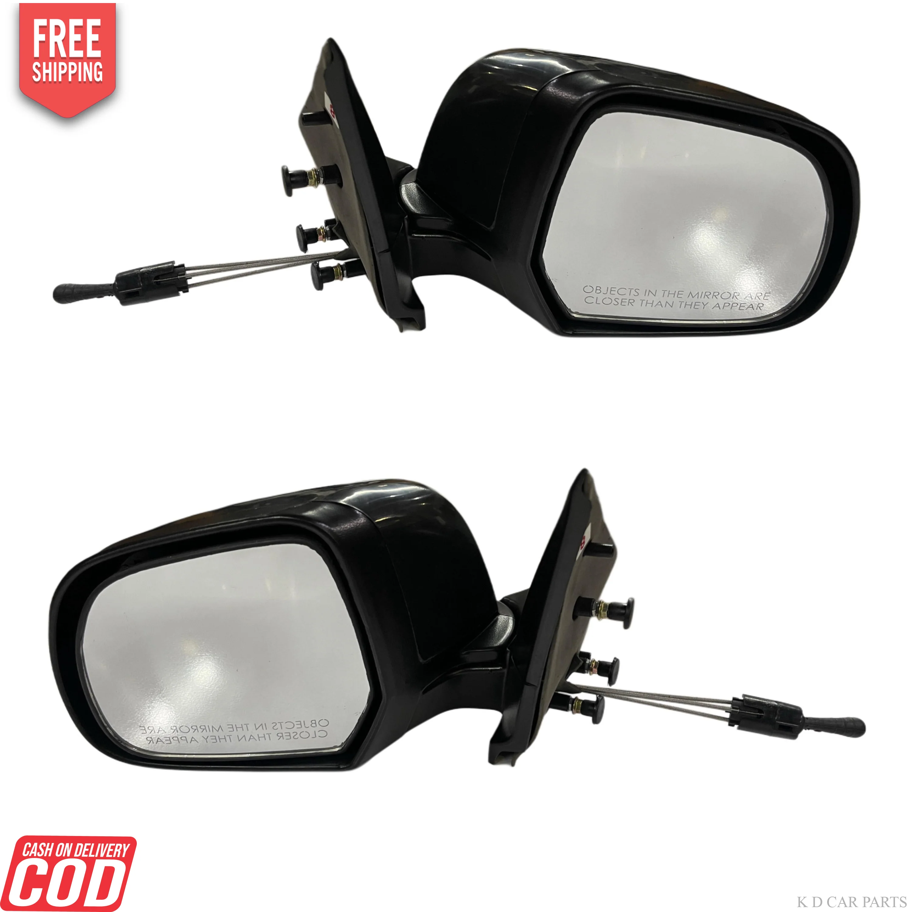 K D Door/Side Mirror for Nissan Sunny/Renault Scala VX Manual Adjustable (Black) 2012-2018 - Image 3