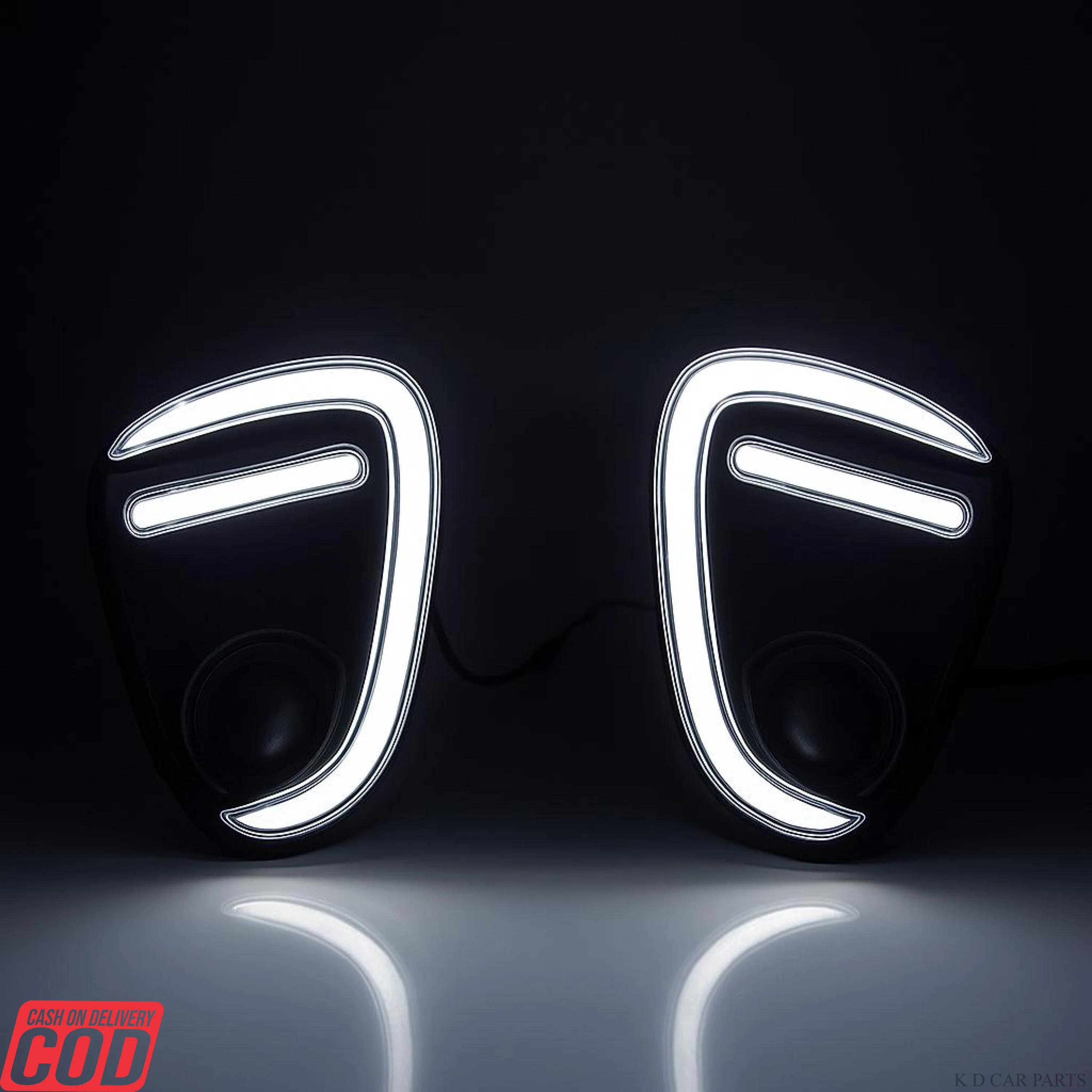 K D DRL LED Fog Lamp Cover with Turn Signal Indicator for Maruti Suzuki Baleno, Dual Color White and Yellow, 2018-2022 Model Compatible - Image 2