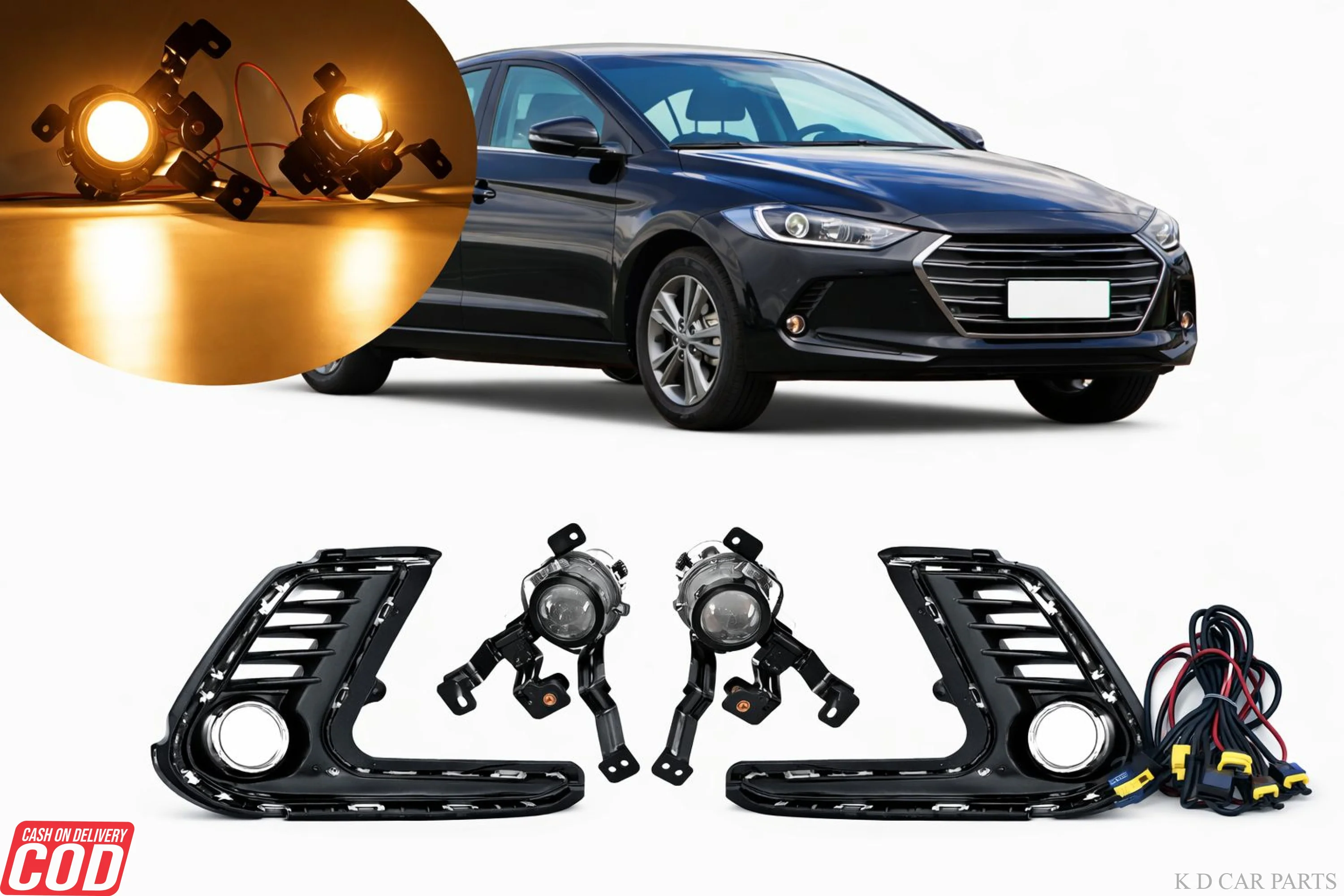 K D Fog Lamp Assembly For Hyundai Elantra 2017-2020