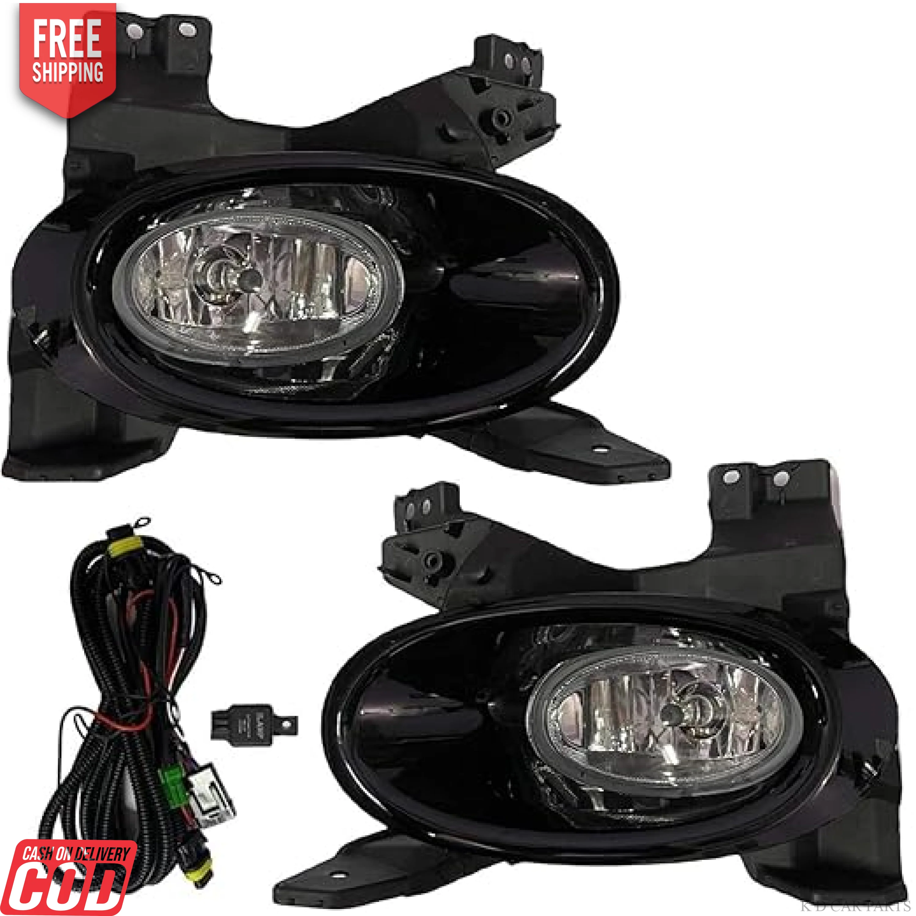 K D Fog Lamp  For Honda City IVTEC Type 1 With Bulb, Wirings, Switch 2009-2011 (Complete Kit) | Halogen