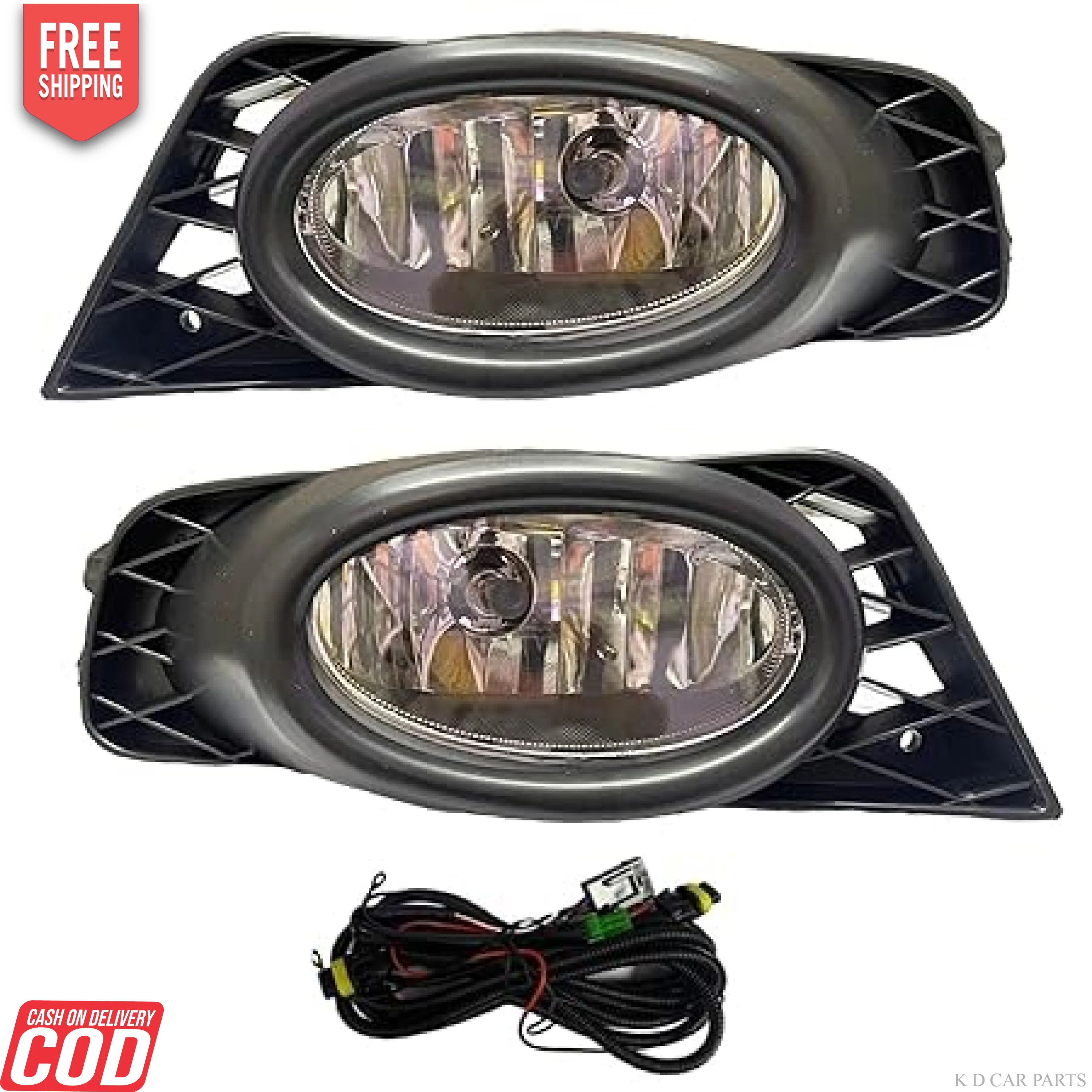 K D Fog Lamp  For Honda Civic With Bulb Type 2 With Wiring & Kit 2010-2013