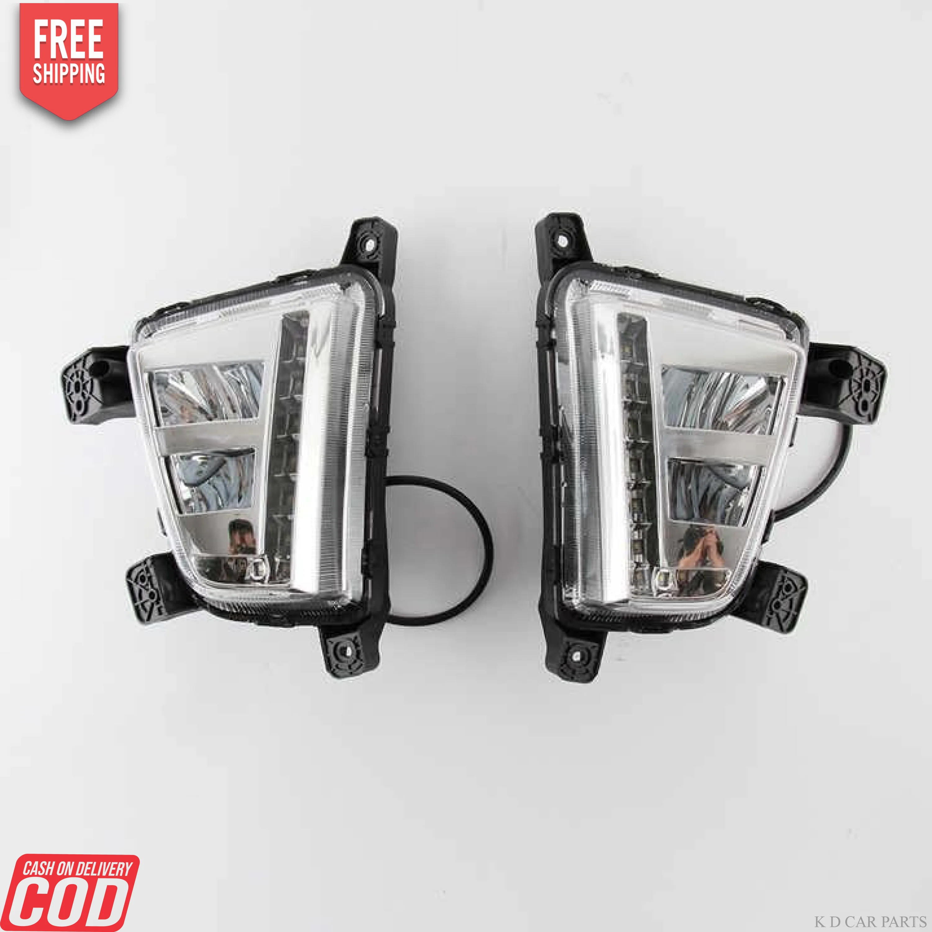 K D Fog Lamp Set for Hyundai Creta with DRL,wiring 2015-2018 Pair