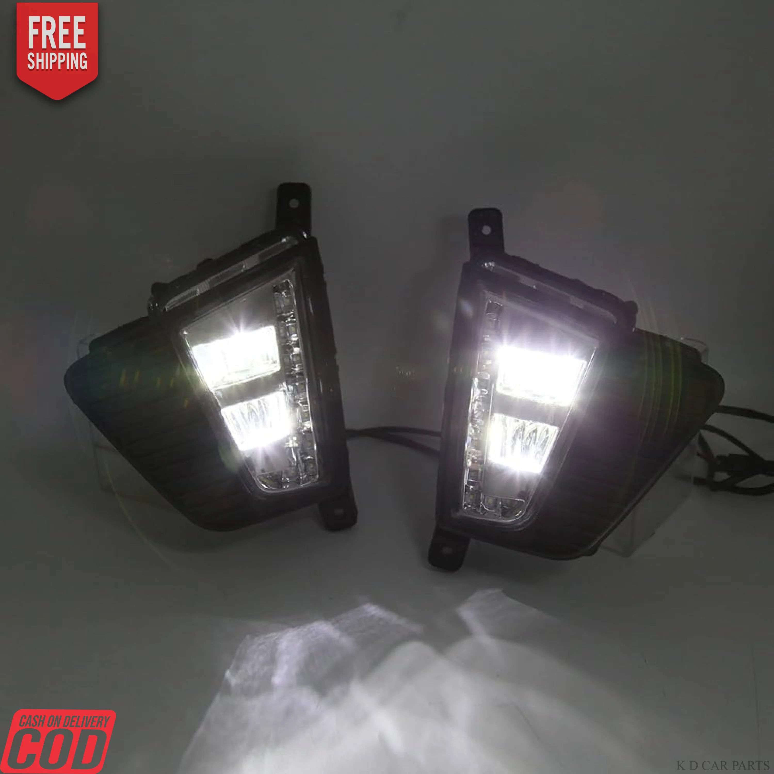 K D Fog Lamp Set for Hyundai Creta with DRL,wiring 2015-2018 Pair - Image 2