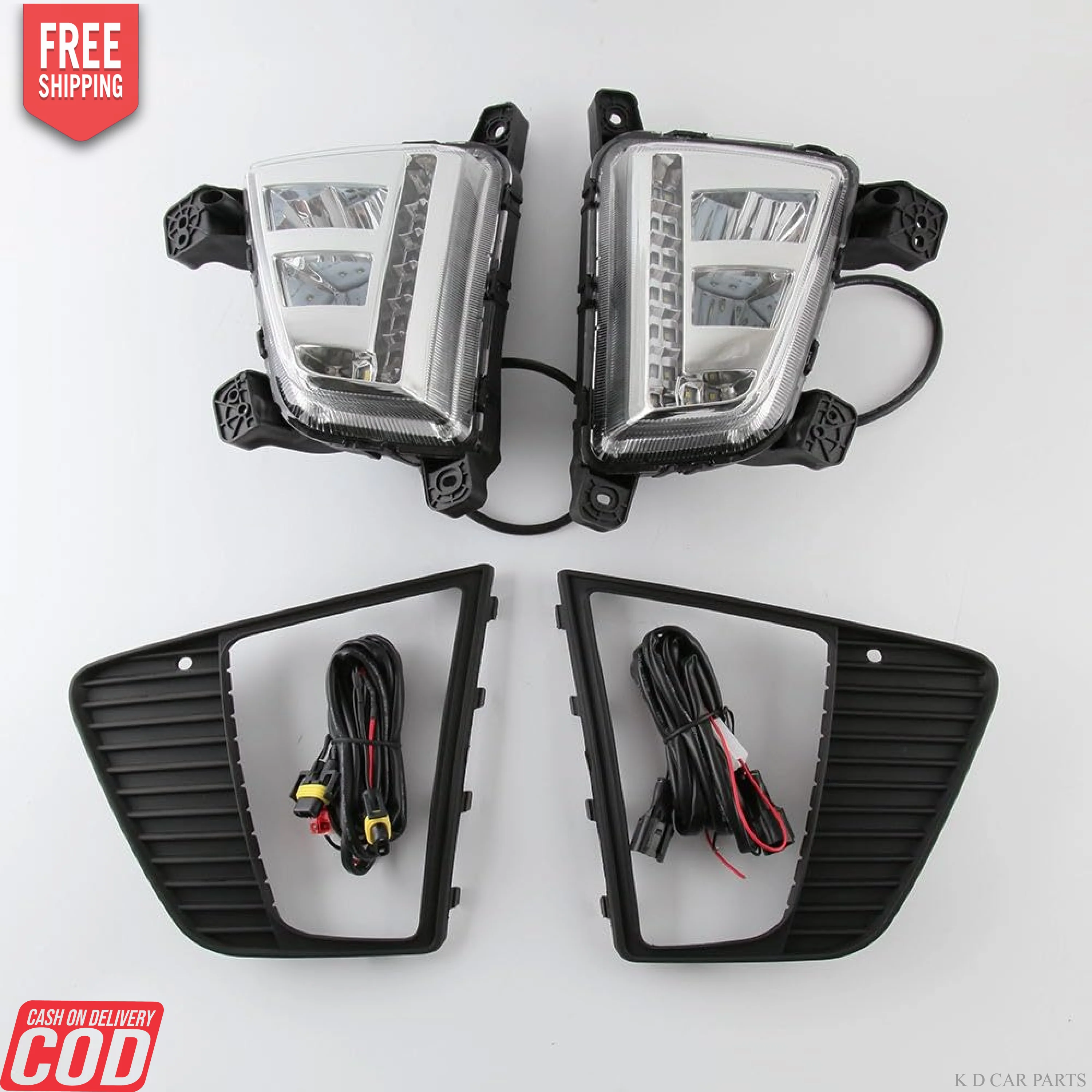 K D Fog Lamp Set for Hyundai Creta with DRL,wiring 2015-2018 Pair - Image 5