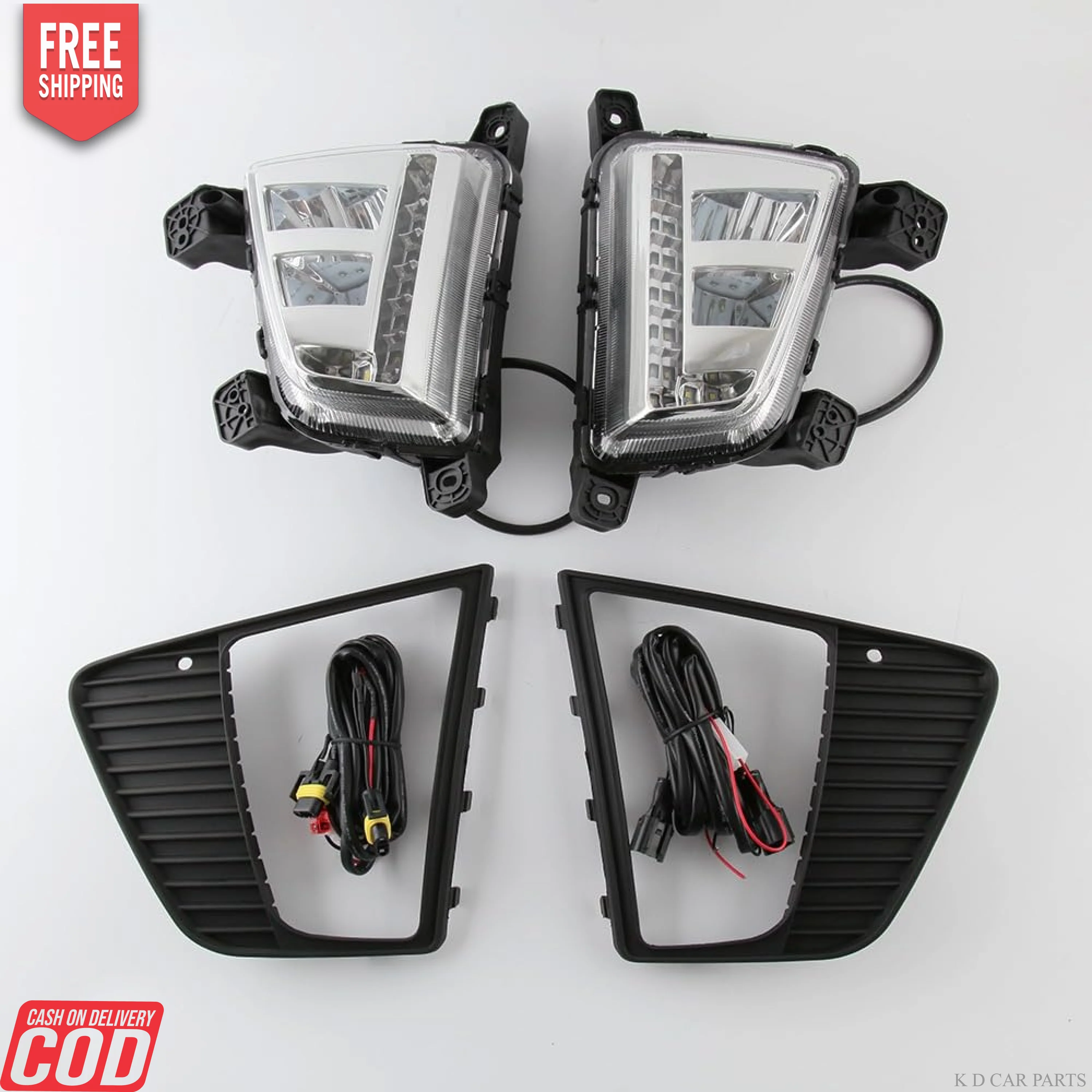 K D Fog Lamp Set for Hyundai Creta with DRL,wiring 2015-2018 Pair - Image 8