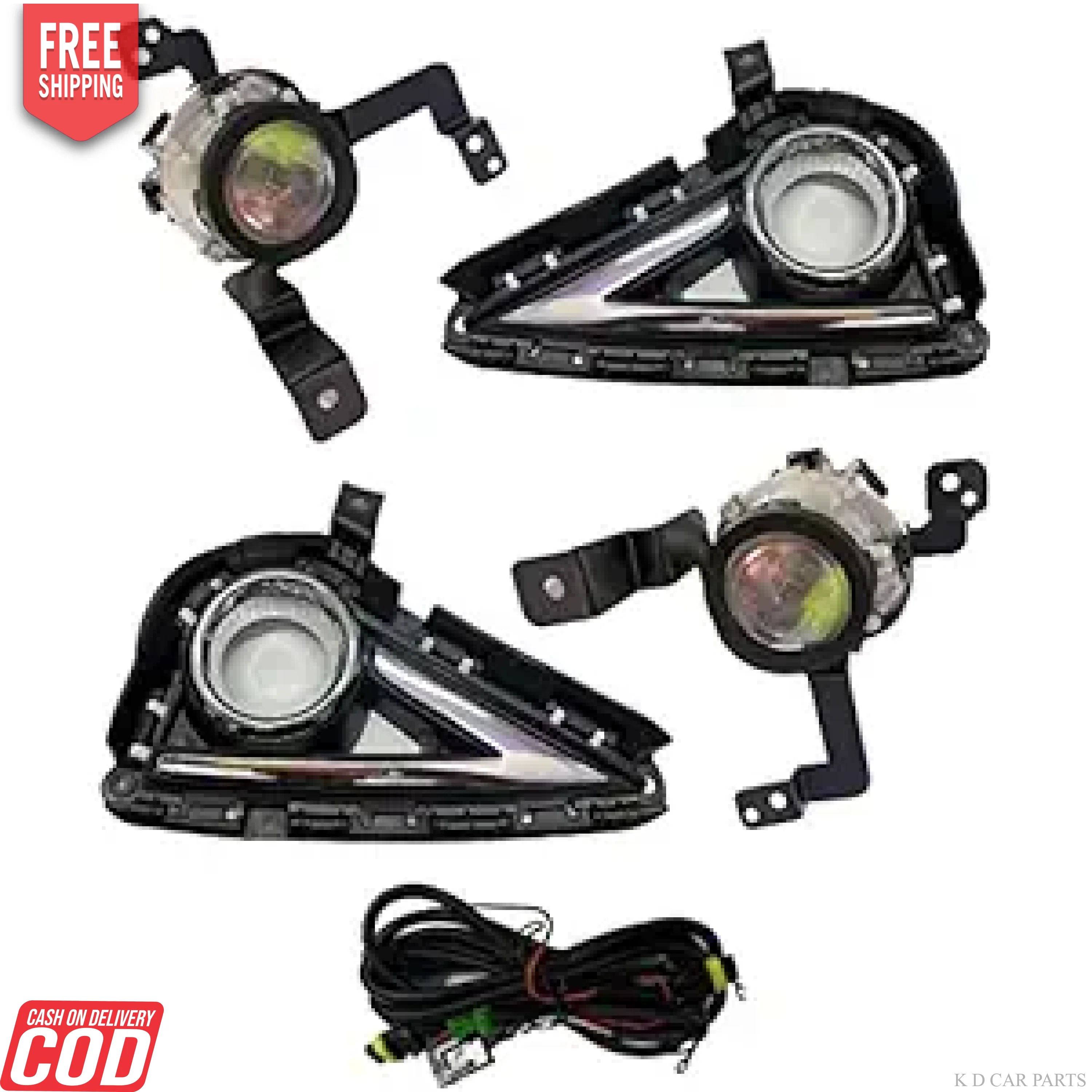 K D Fog Lamp For Hyundai I10 Grand NIOS With Bulb 2019-2022 | Halogen