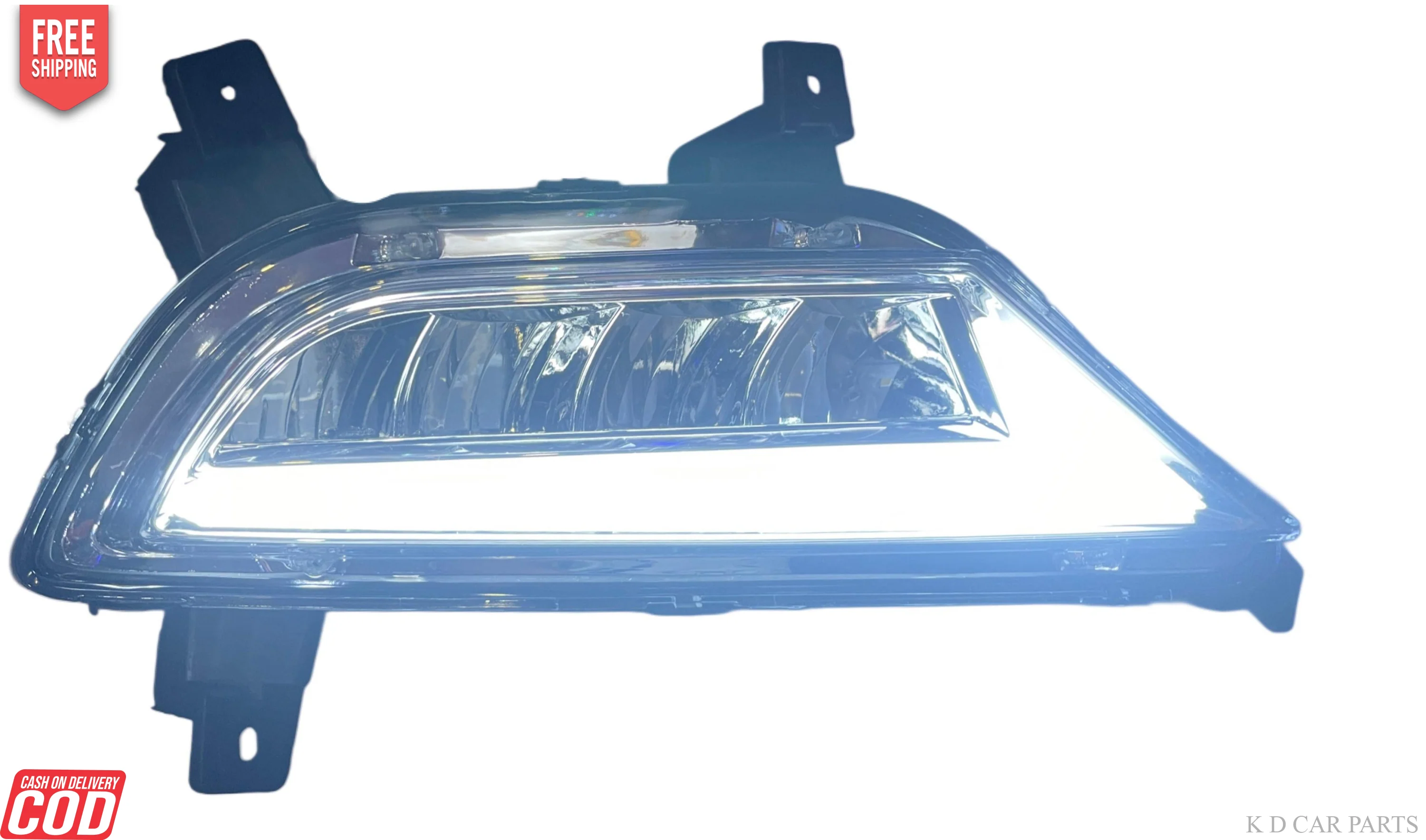 K D Fog Lamp Set For Hyundai I20 Elite (2014-2018) WHITE LED & DRL (PAIR) WITH WIRING - Image 4