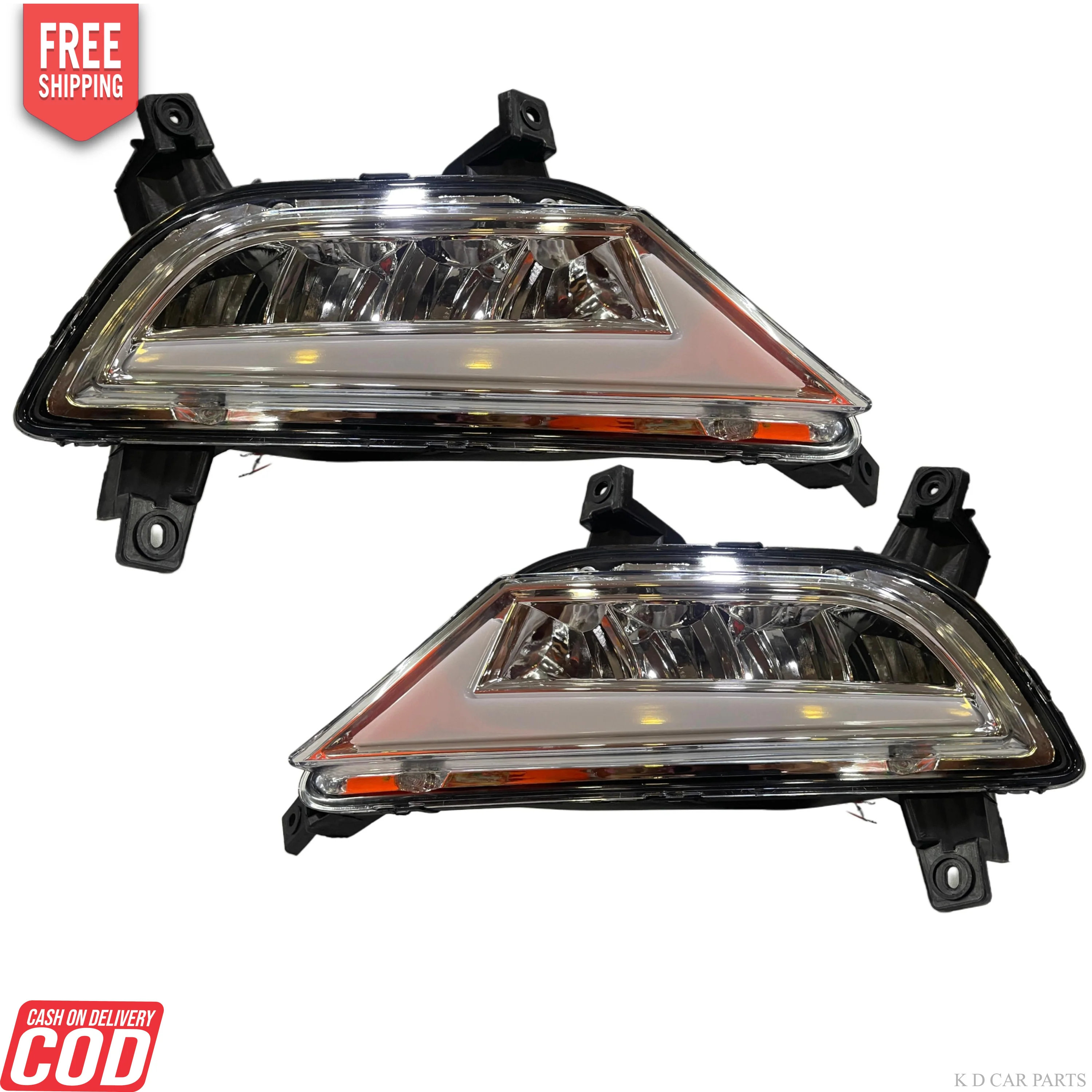 K D Fog Lamp Set For Hyundai I20 Elite (2014-2018) WHITE LED & DRL (PAIR) WITH WIRING - Image 5