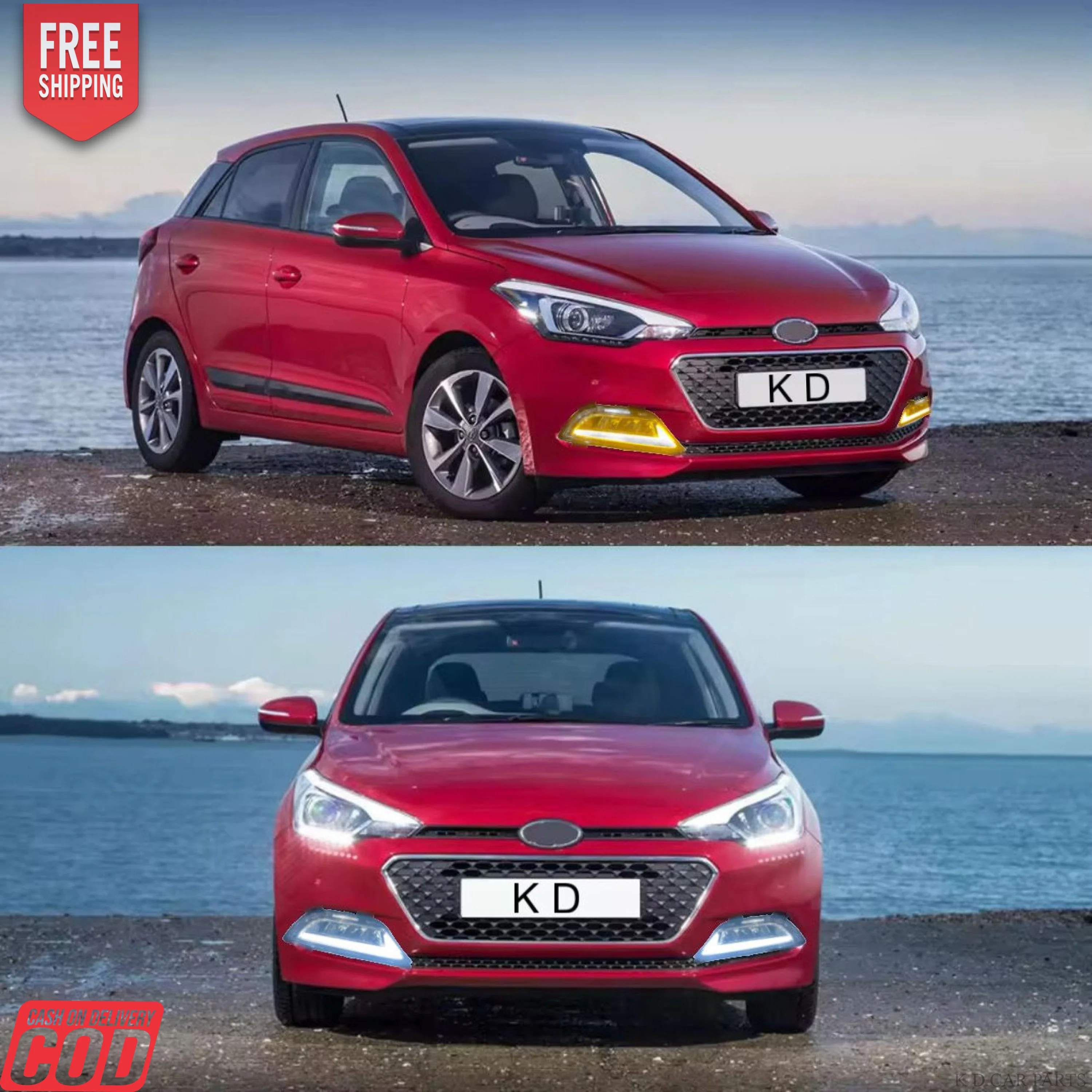 K D Fog Lamp Set For Hyundai I20 Elite (2014-2018) WHITE LED & DRL (PAIR) WITH WIRING - Image 7