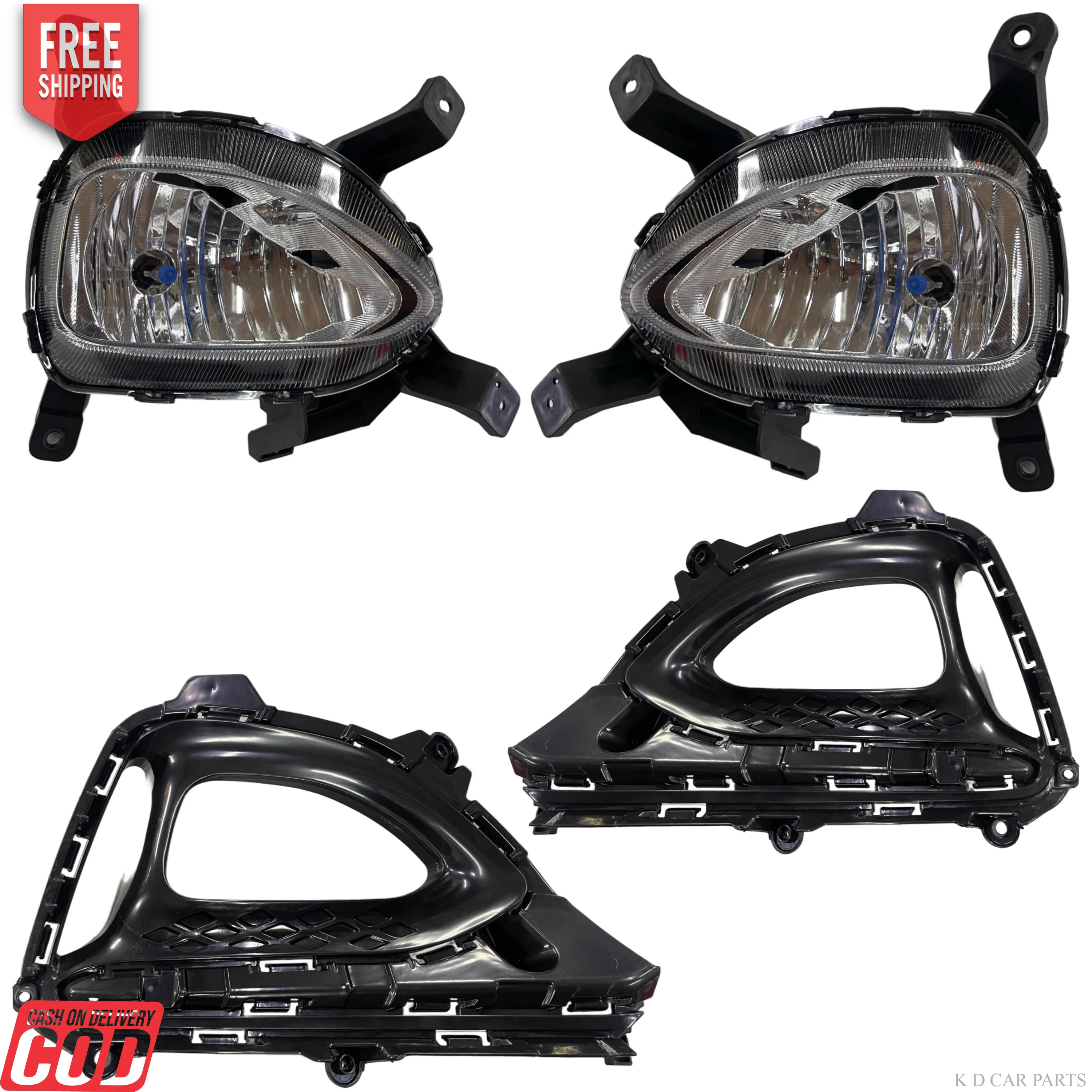 K D Fog Lamp Set for Hyundai i20 Elite, Halogen Yellow, 2018-2020 Models