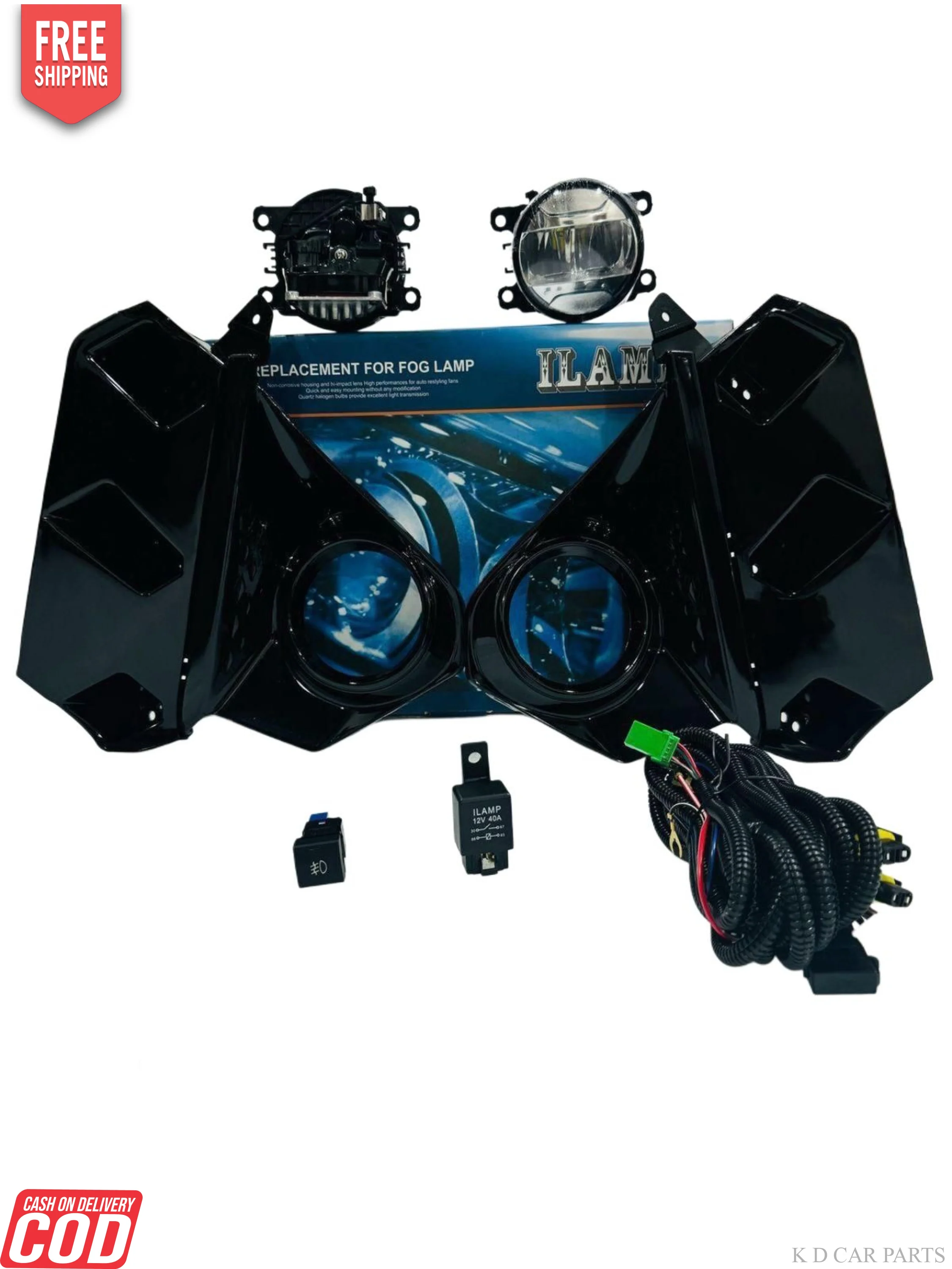K D Fog Lamp for Mahindra 3XO, Complete Kit with Wiring 2024-NOW