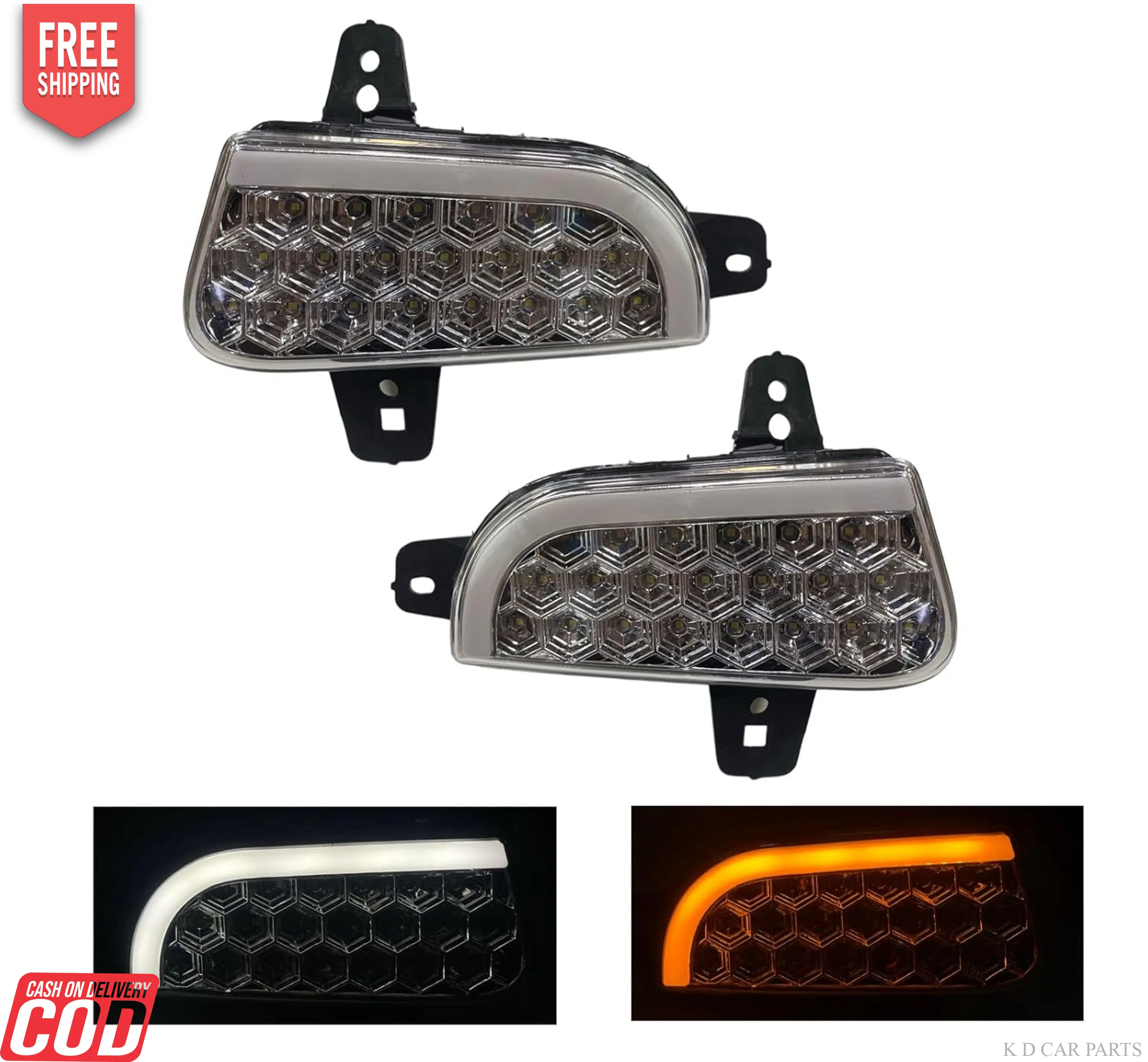 K D Fog Lamp for Mahindra Scorpio Classic 2022 LED & DRL WITH INDICATOR 2022-Onwards