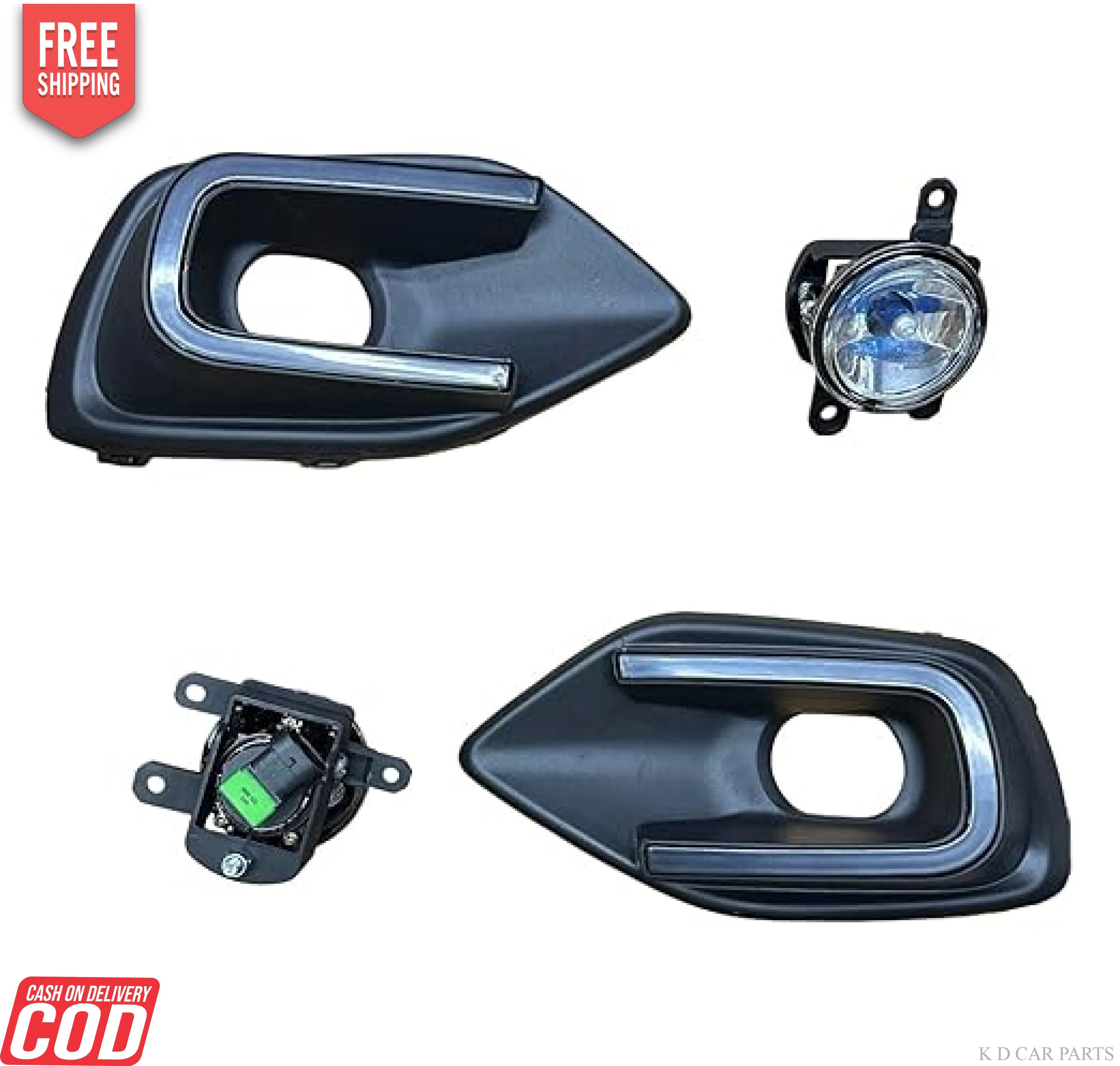 K D Fog Lamp Set for Maruti Swift 2024-NOW, WITH COVERS