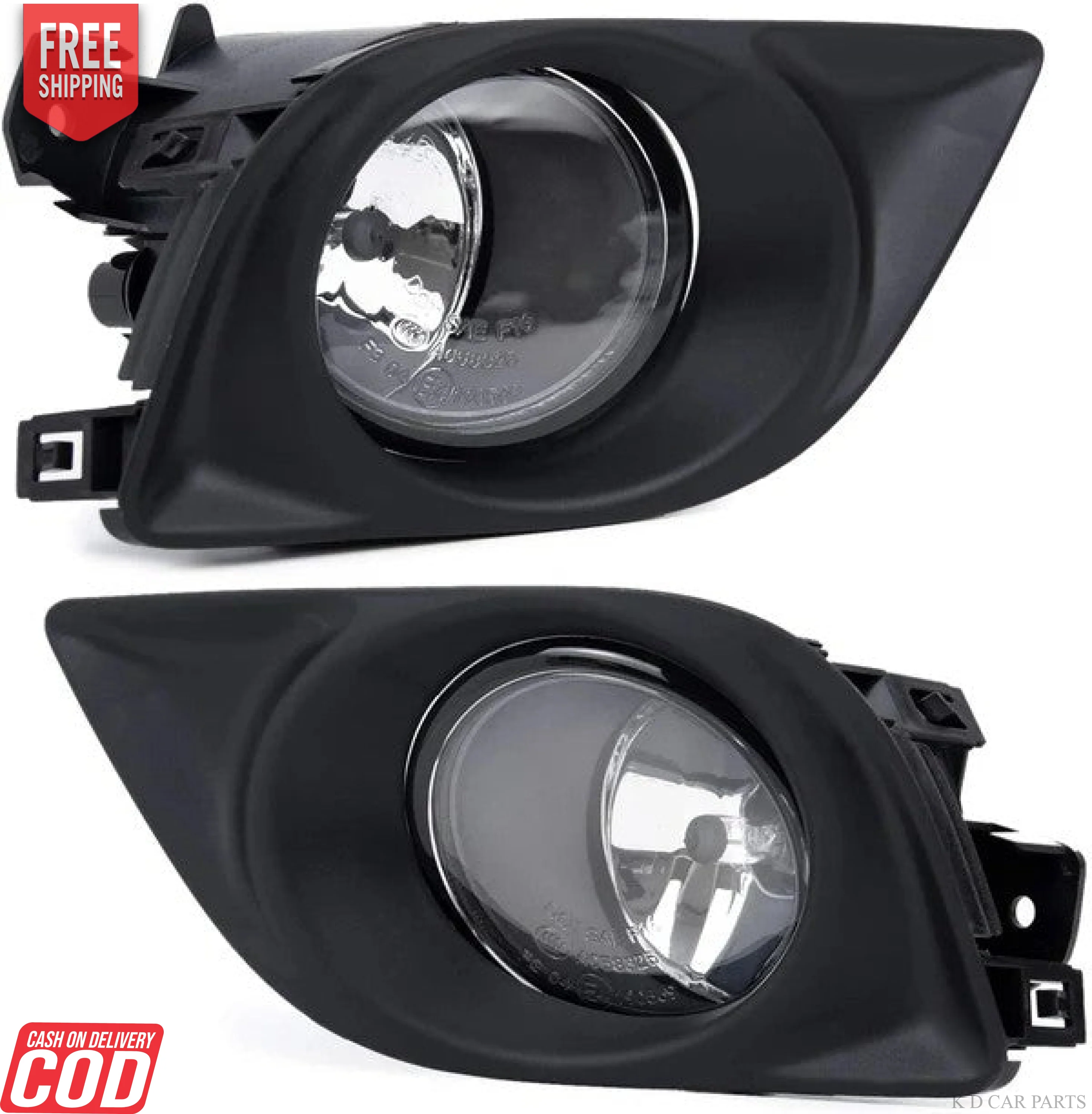 K D Fog Lamp for Nissan Sunny 2011-2017, Complete Kit with Wiring and Bezels