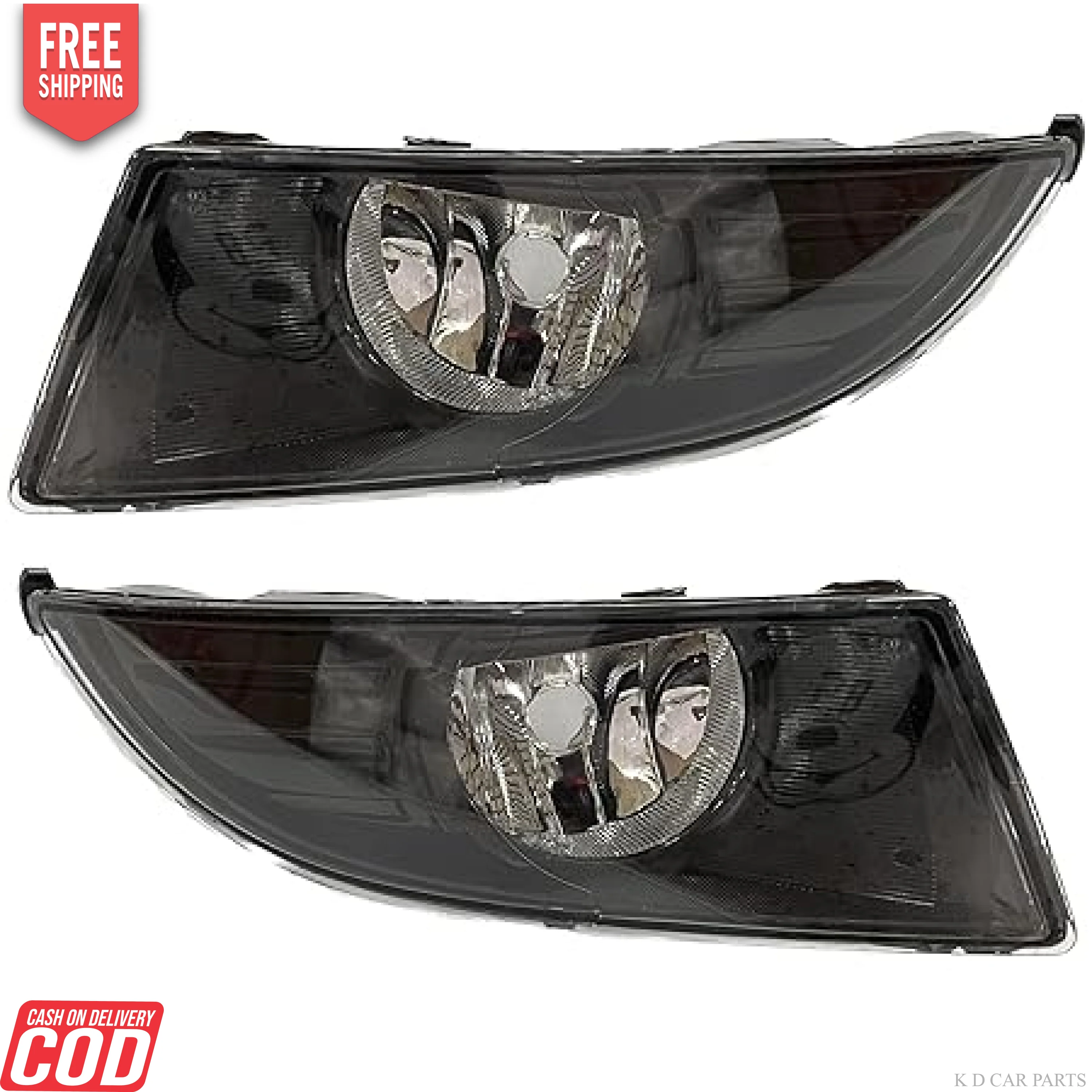 K D Fog Lamp  for Skoda Rapid  BLACK 2011-2023 / Fabia 2010-2013 F/L T2| Halogen
