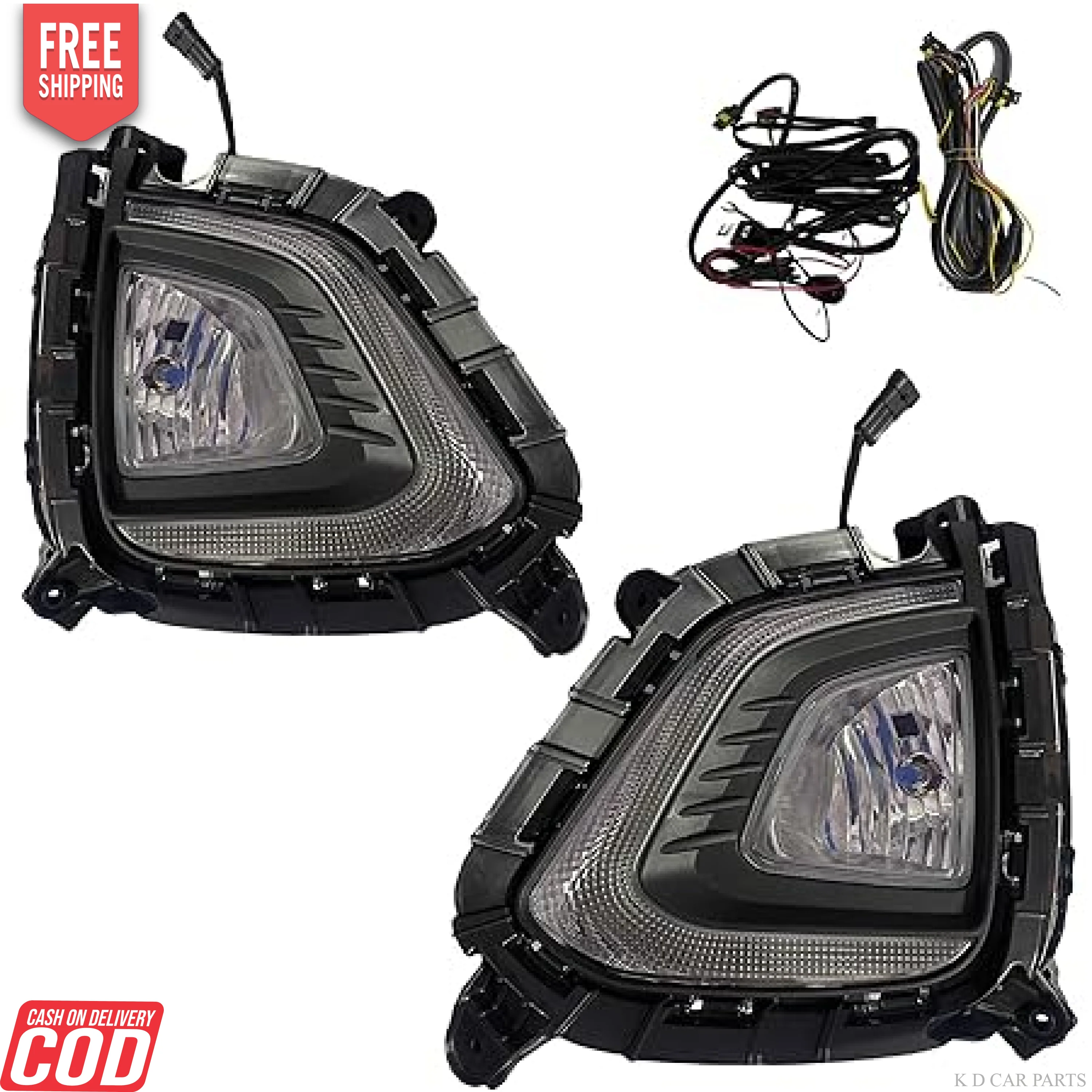 K D LED Fog Lamp with DRL For Hyundai Creta Type 2 2018-2020