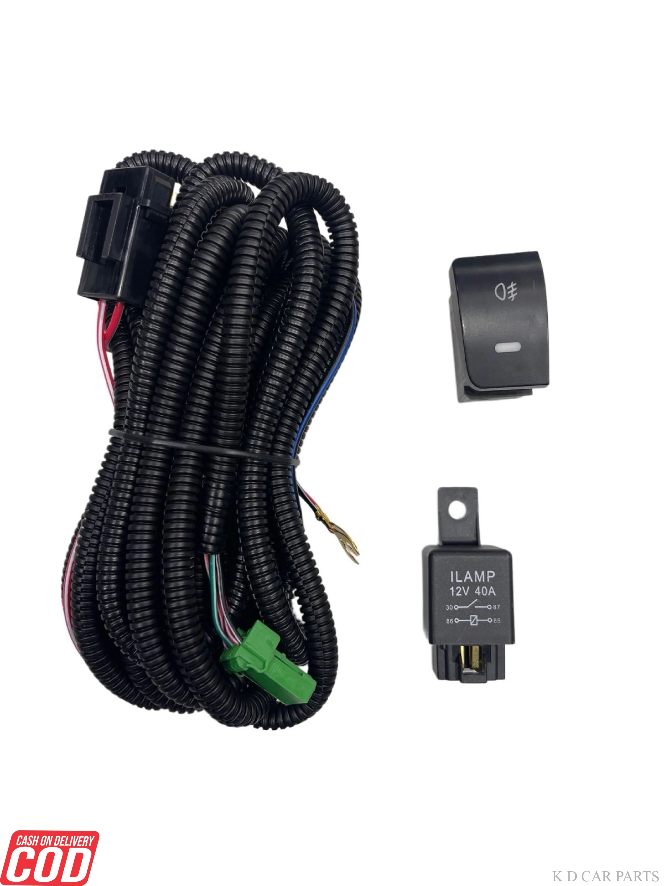 K D FOG LAMP WIRING KIT WITH SWITCH & RELAY - Image 2