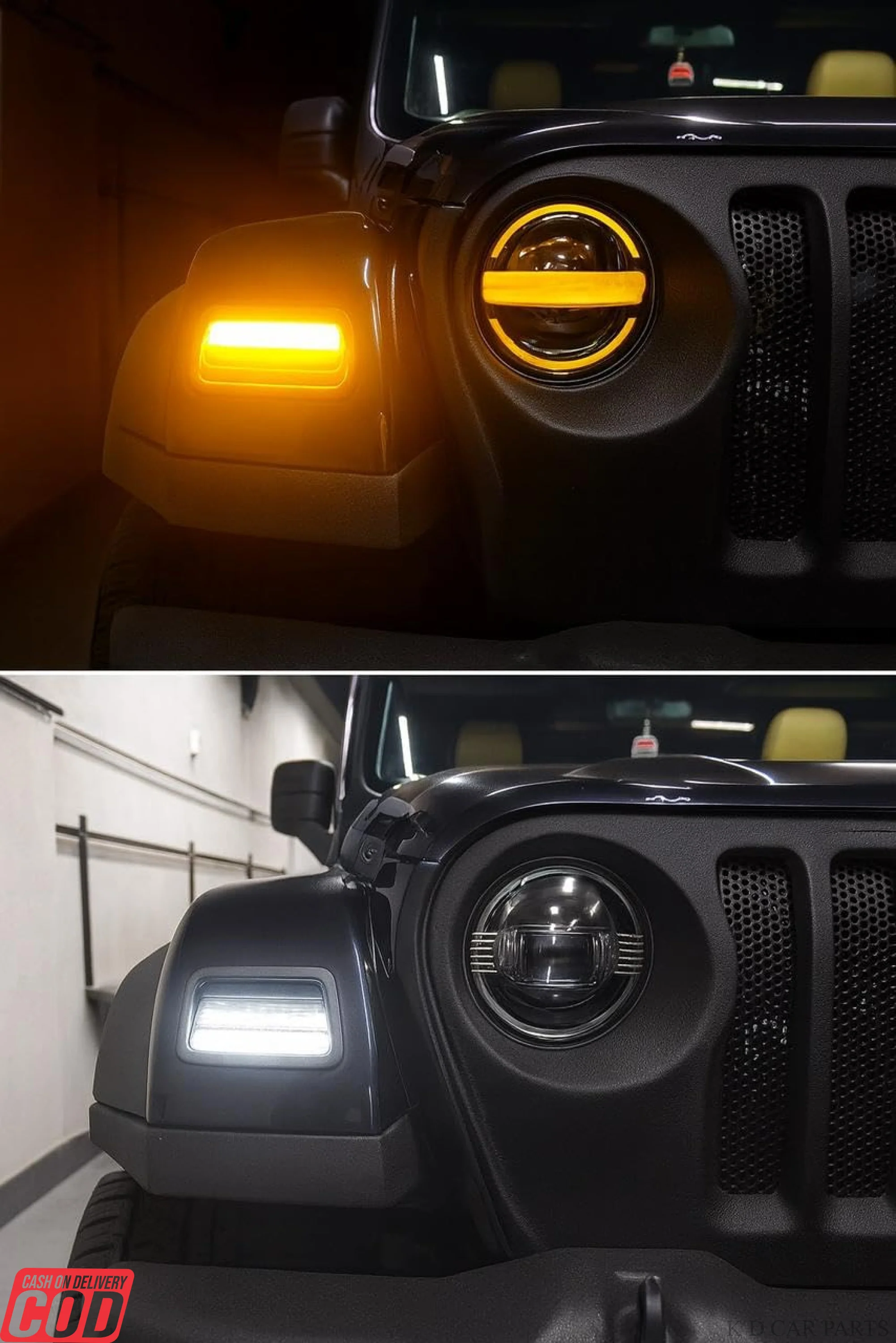 K D Front Fender DRL LED With Matrix Indicator Light For Mahindra Thar (2020-Onwards) SET - Image 2