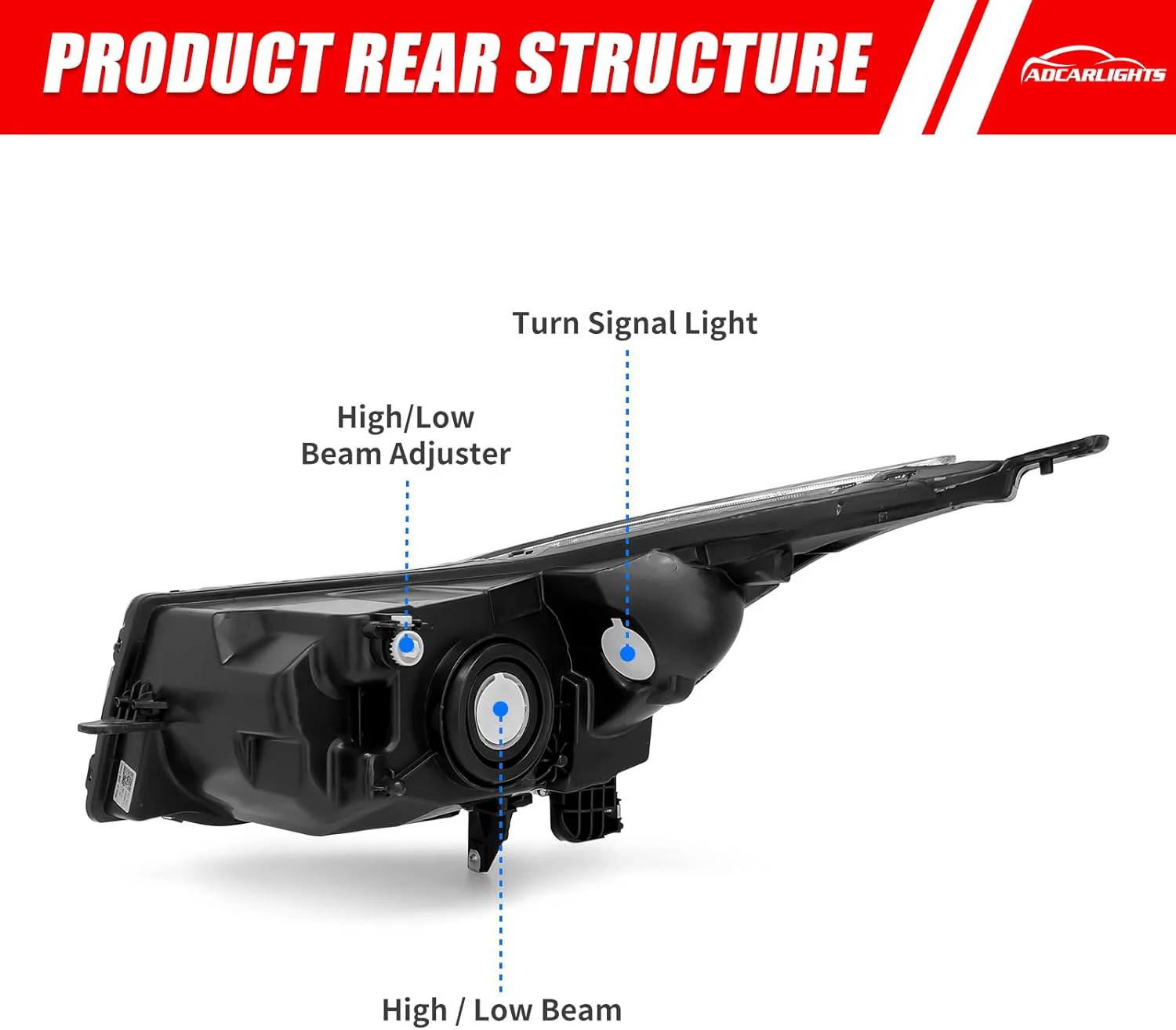 K D Headlight Assembly For Chevrolet Cruze White (2009-2013) - Image 4