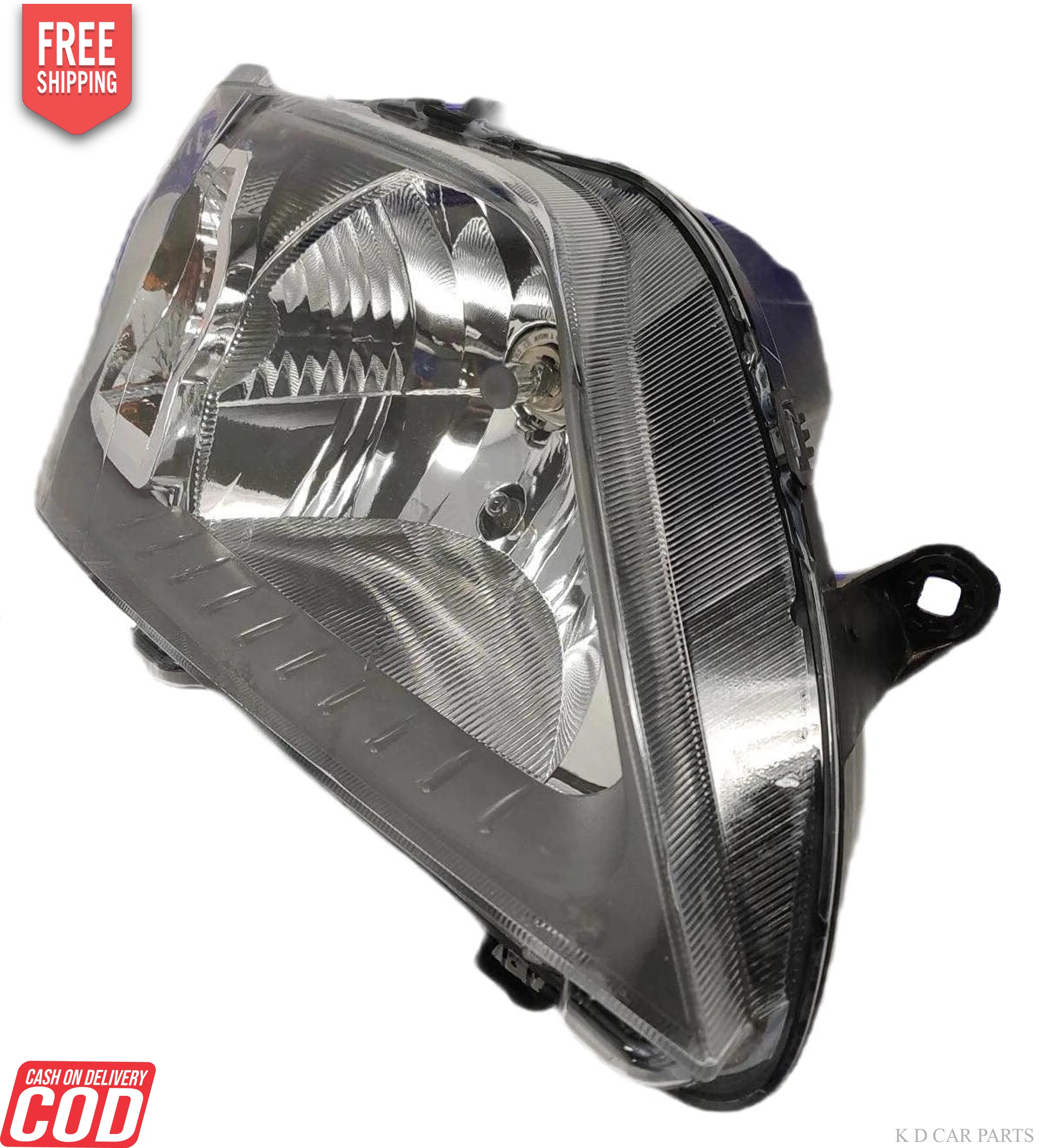 K D Headlight Assembly For Mahindra Logan WHITE (2004-2012) & VERITO (2011-2012)  CHROME ( WITHOUT ADJUSTABLE MOTOR) - Image 2