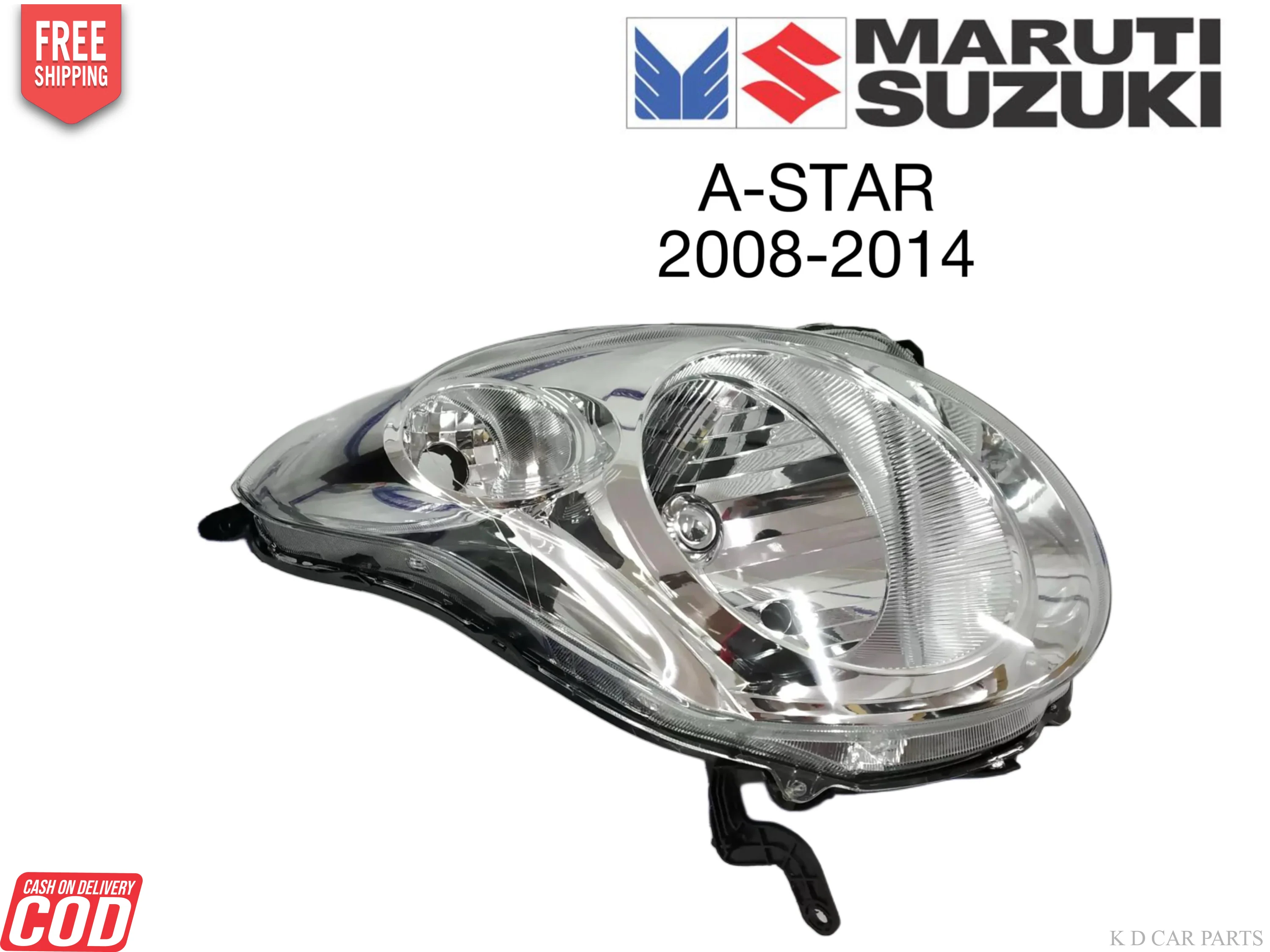 K D Headlight Assembly For Maruti A-Star 2008-2014 Halogen - Image 2