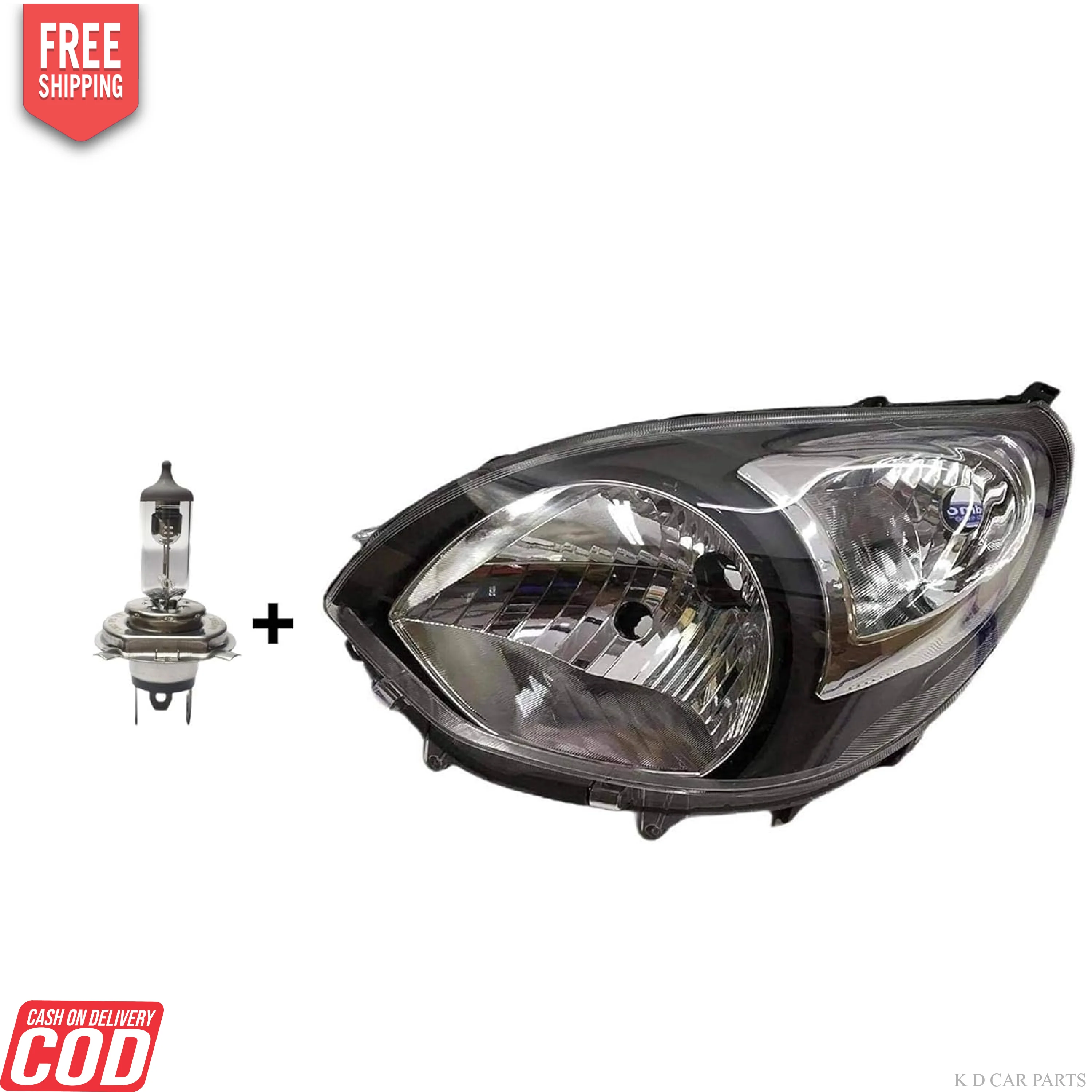 K D Headlight assembly for Maruti Suzuki Alto 800 Type 1 WITH BULB 2012-2016 ( WITHOUT ADJUSTABLE MOTOR) - Image 5