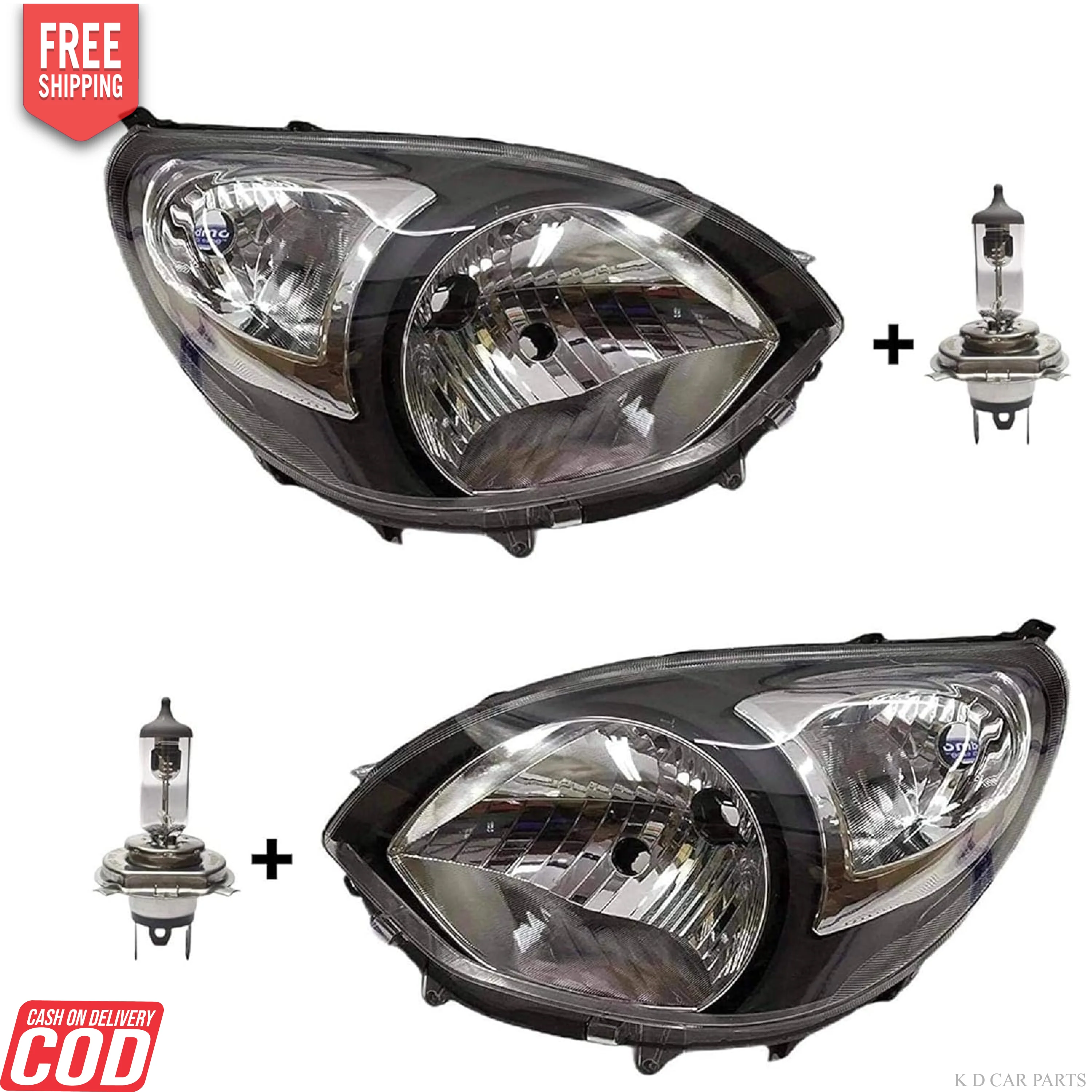 K D Headlight assembly for Maruti Suzuki Alto 800 Type 1 WITH BULB 2012-2016 ( WITHOUT ADJUSTABLE MOTOR) - Image 6