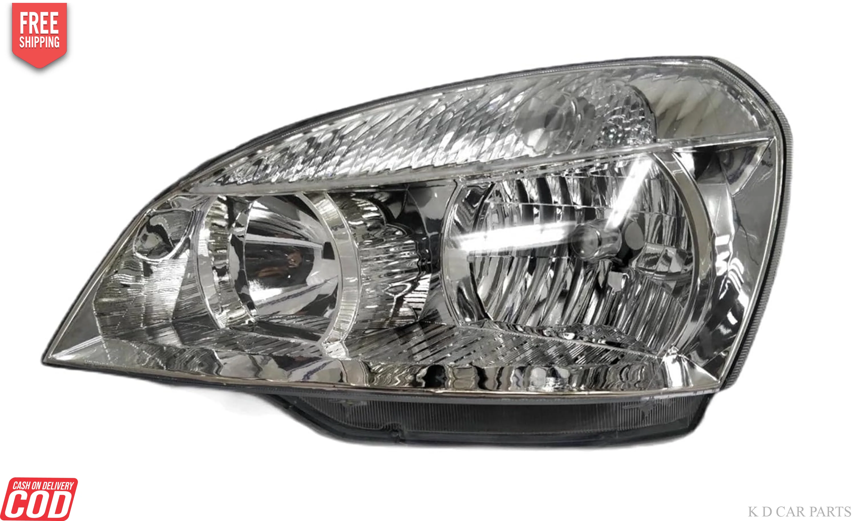 K D Headlight assembly For Tata Indica / INDIGO eCS  WHITE 2002-2018 ( WITHOUT ADJUSTABLE MOTOR) - Image 5