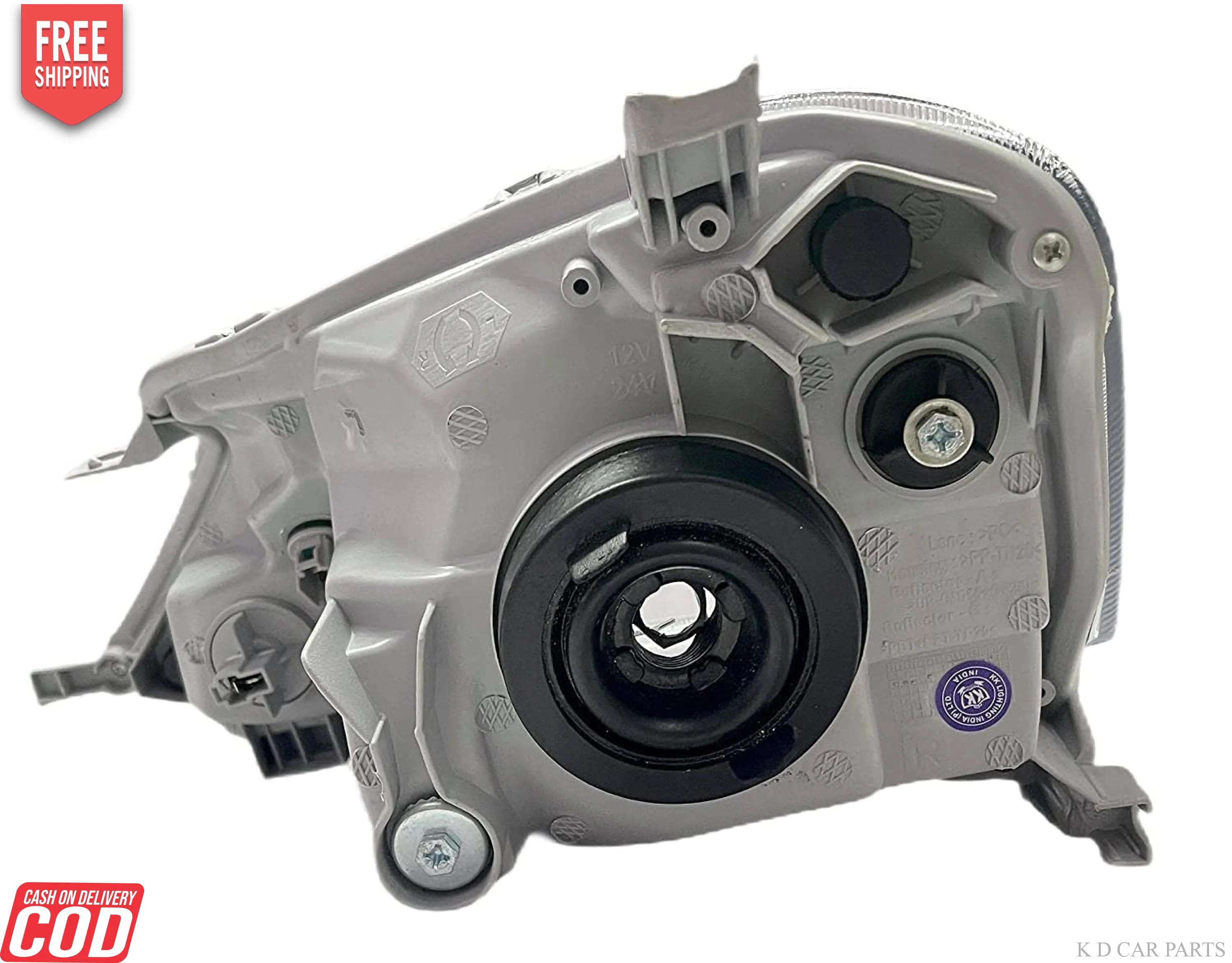 K D Headlight assembly for Toyota Etios  (2010-2020) ( WITHOUT ADJUSTABLE MOTOR) - Image 4