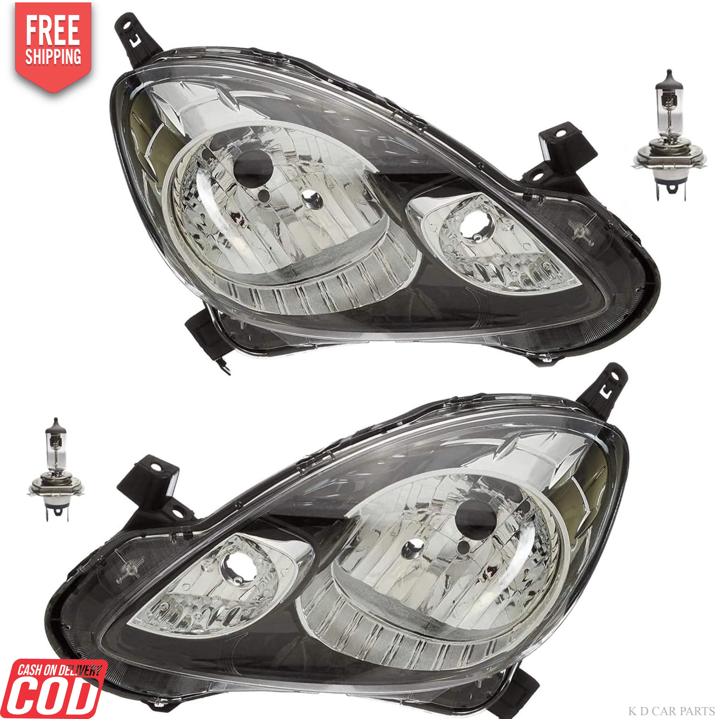 K D Headlight for Honda AMAZE 2013-2018/ BRIO 2011-2019/ MOBILIO 2014-2017 ( WITHOUT ADJUSTABLE MOTOR) - Image 6