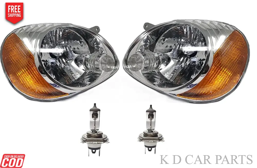 K D Headlight for Hyundai Santro 1998-2003 ( WITHOUT ADJUSTABLE MOTOR)