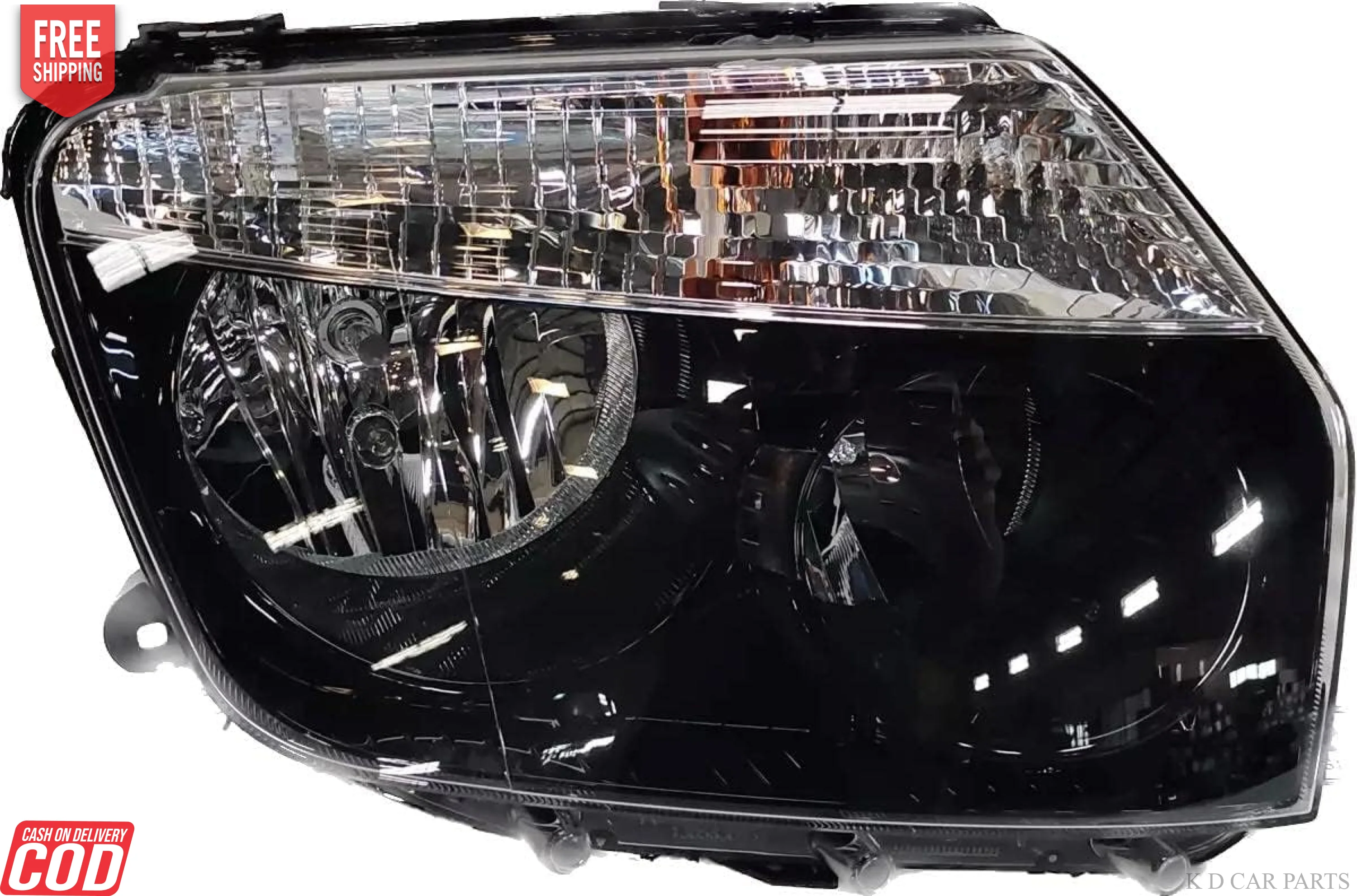 K D Headlight for Renault Duster 110 BLACK  BIG BRACKET TYPE 2 - Image 4