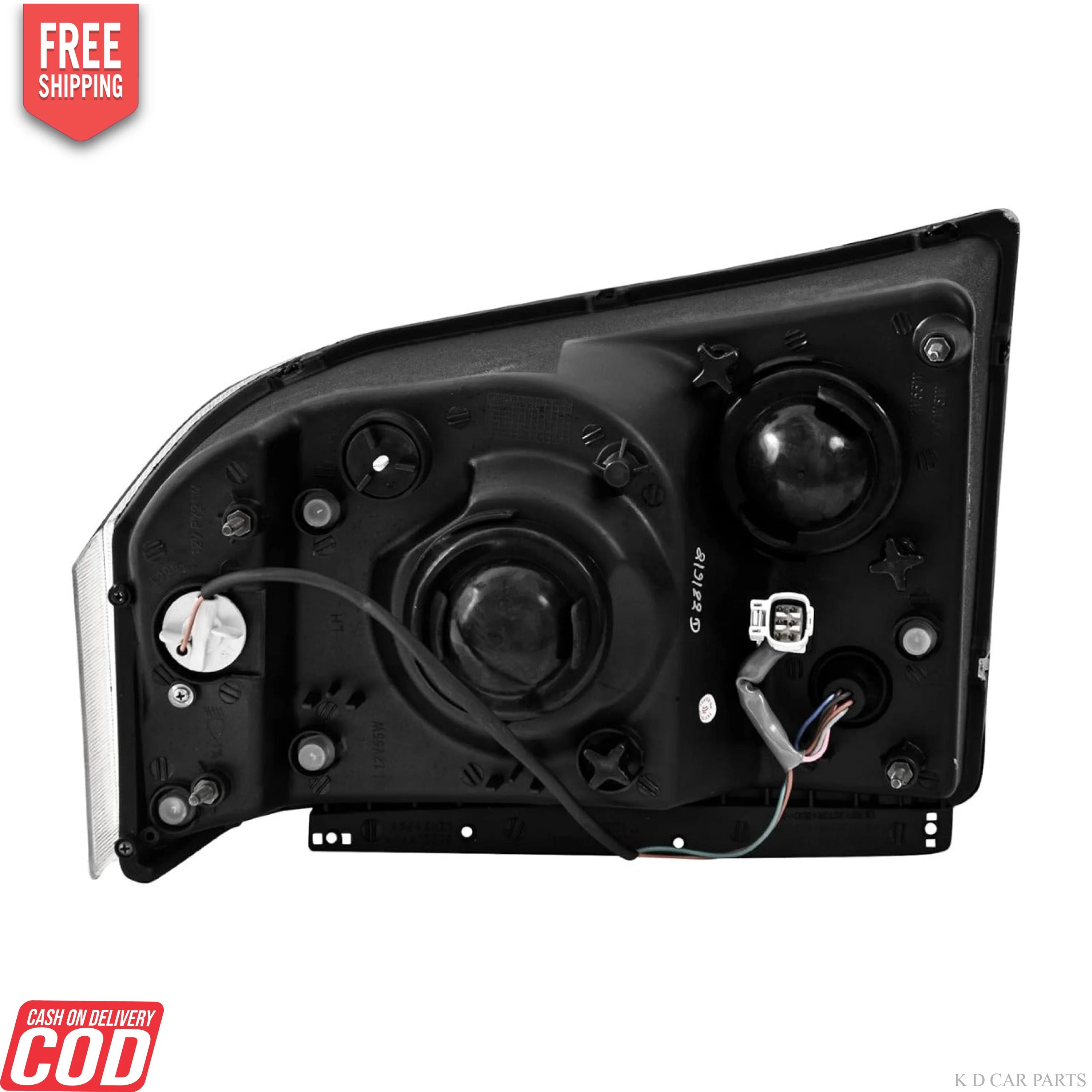 K D Headlight for Tempoo Traveller Black Without Adjustable Motor 2010-2018 - Image 7