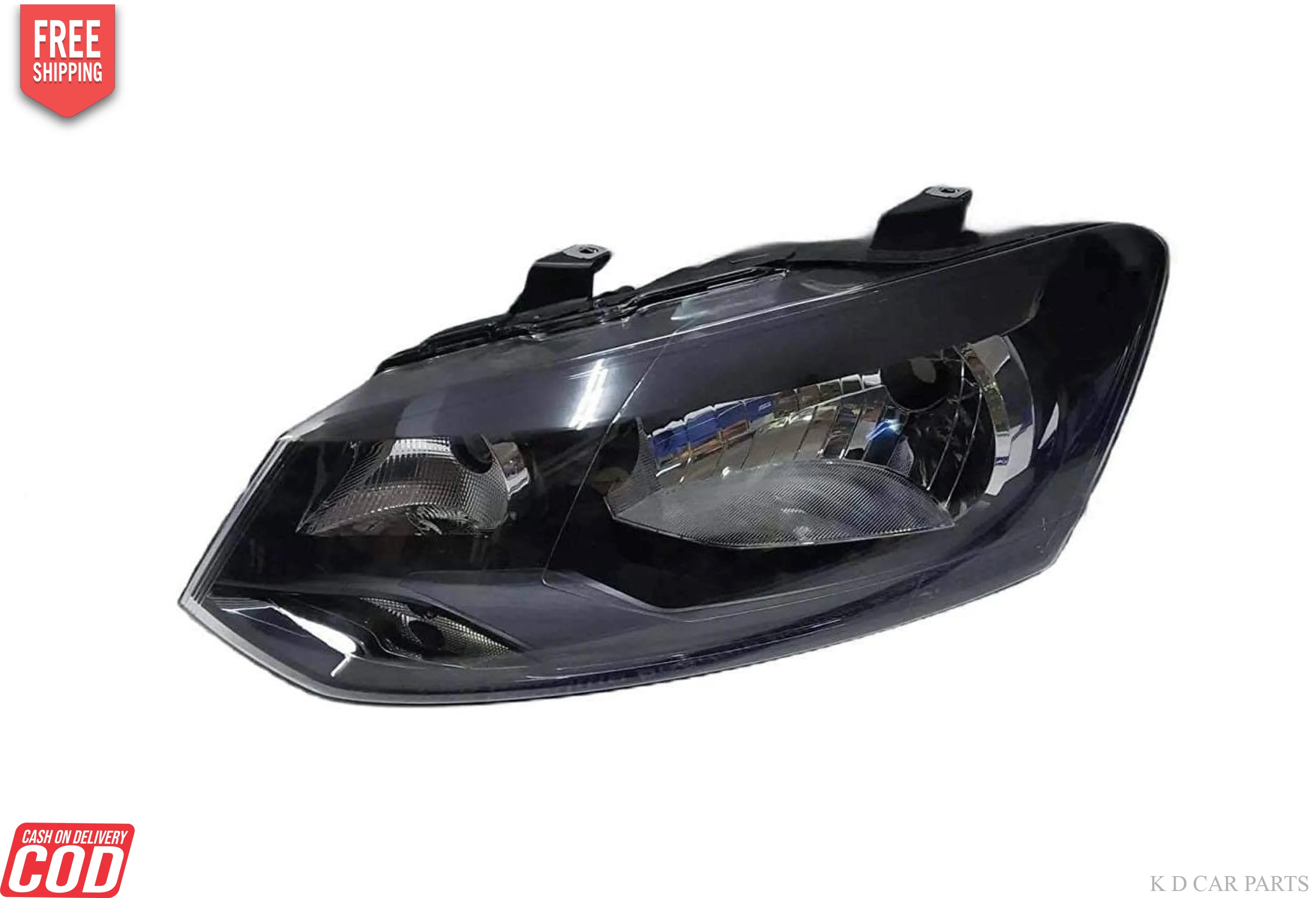 K D Headlight for VW Polo & Vento (BLACK) Without Adjustable Motor & Without Projector  ( WITHOUT ADJUSTABLE MOTOR) - Image 6