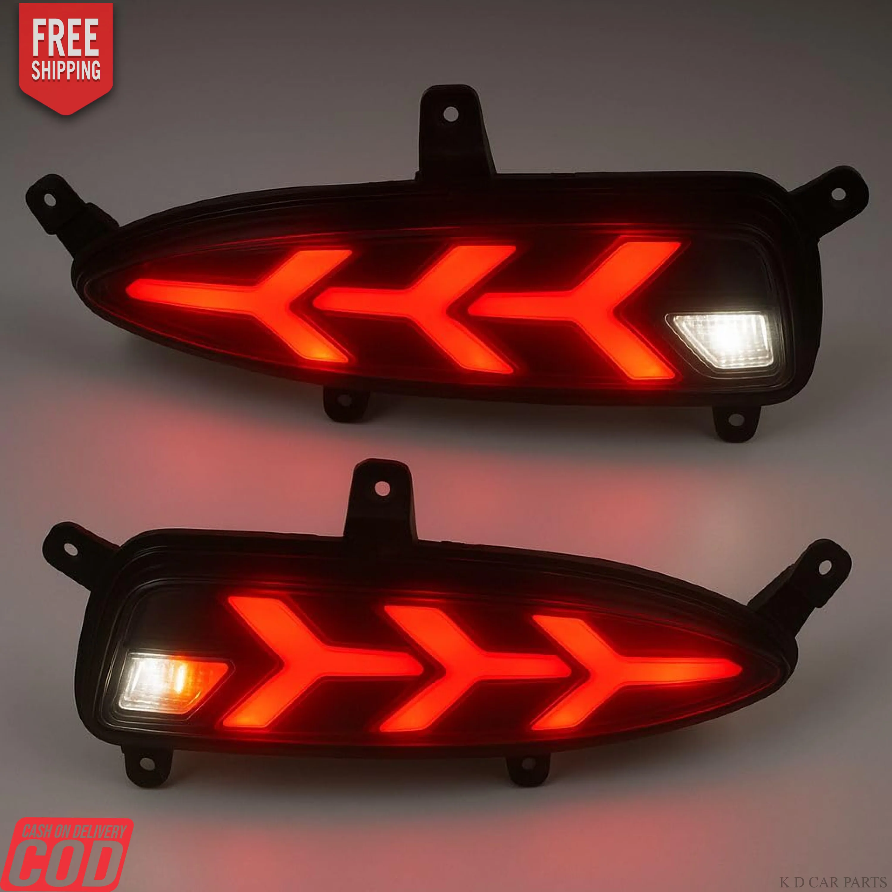 K D LED Bumper Reflector Lights for Hyundai I 20 Type 2 Left & Right Side 2018-2020 - Image 2