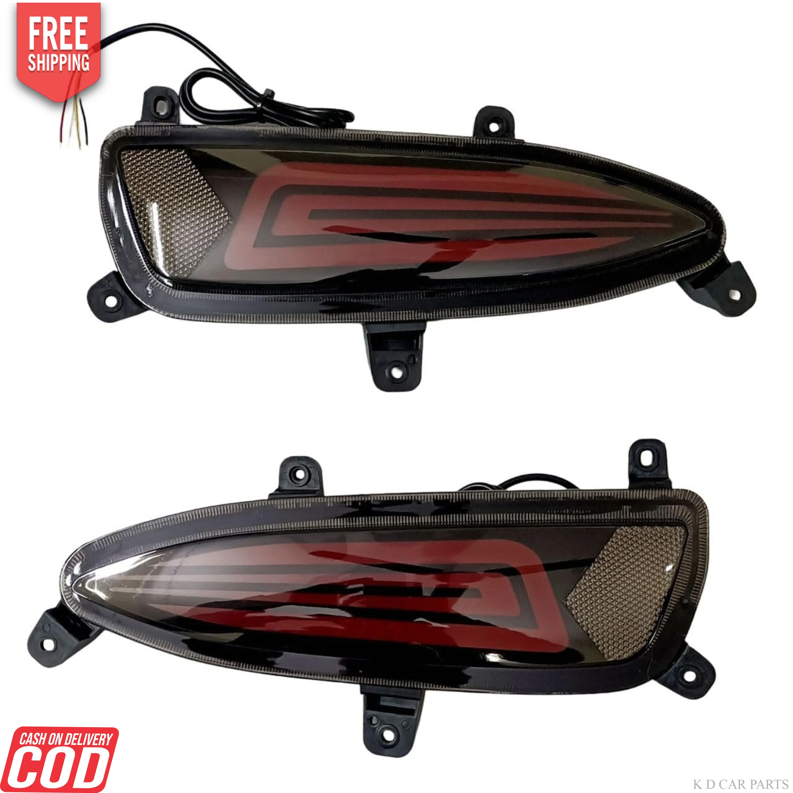 K D LED Bumper Reflector Lights for Hyundai I 20 Type 2 Left & Right Side 2018-2020 - Image 3