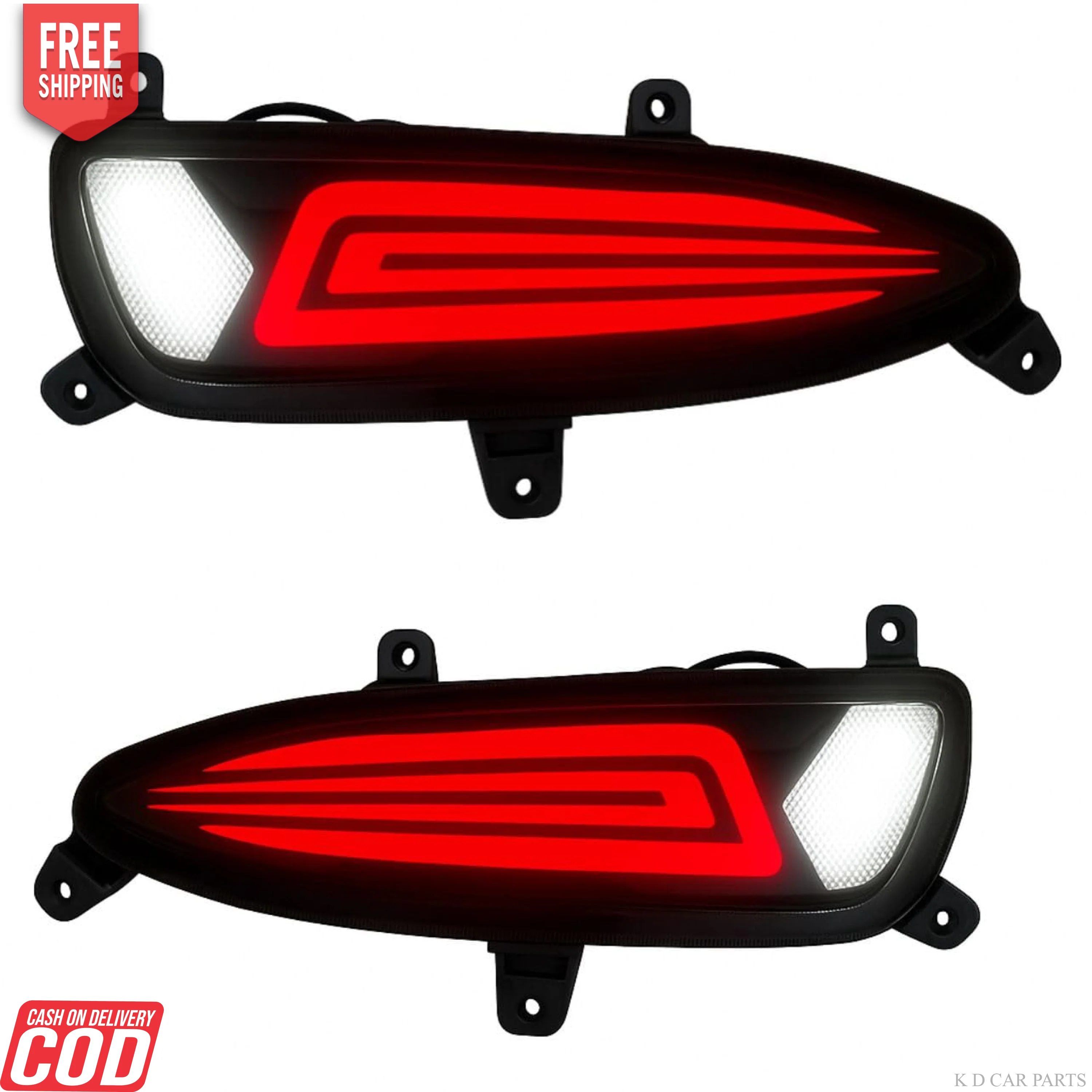 K D LED Bumper Reflector Lights for Hyundai I 20 Type 2 Left & Right Side 2018-2020 - Image 4