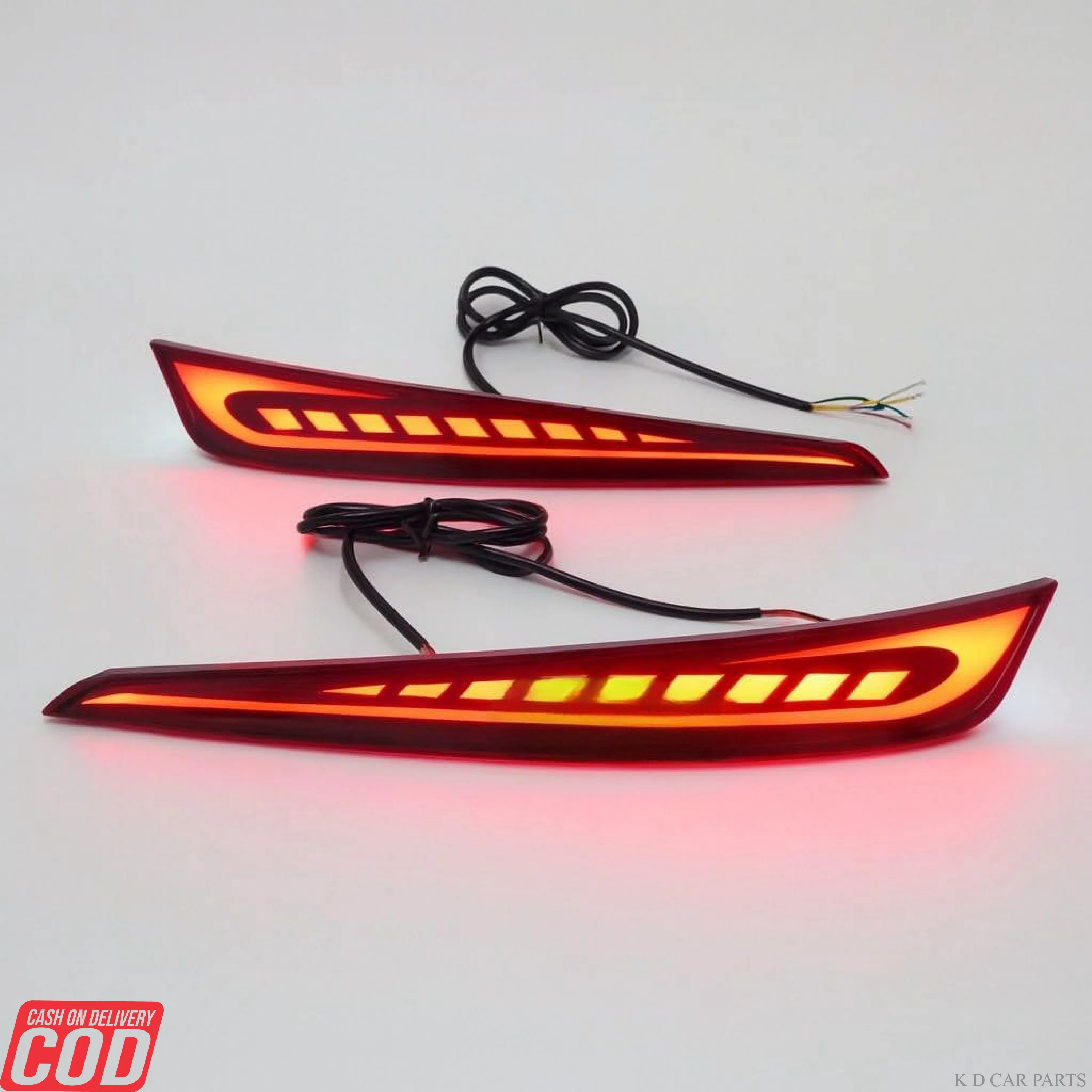 K D LED Bumper Reflector Lights for Hyundai I 20 Type 3 Left & Right Side 2020-2023 - Image 2