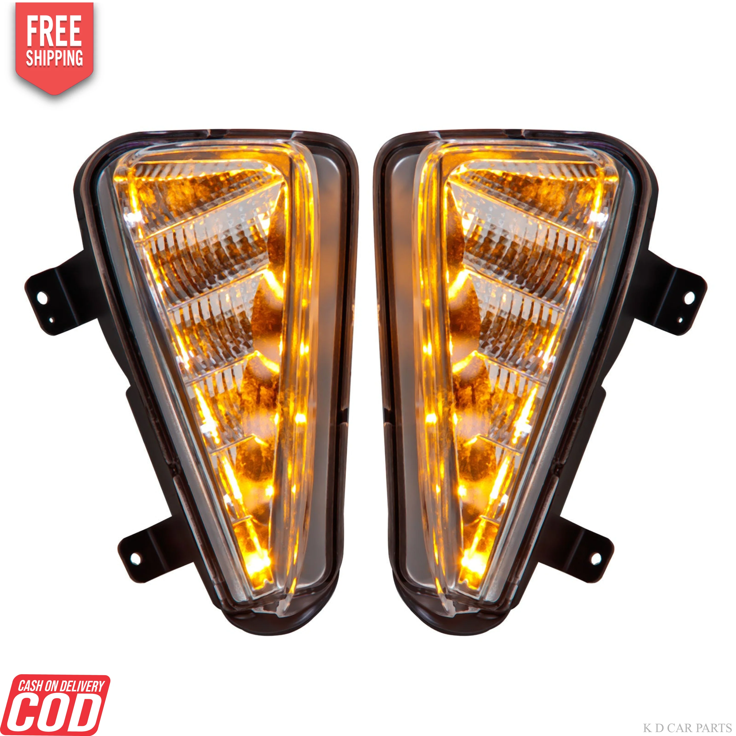 K D LED DRL Fog Lamp Cover for Toyota Crysta T2 Matrix 2021-2026 White DRL & Amber Indicator | Waterproof Car Exterior Accessory - Image 4