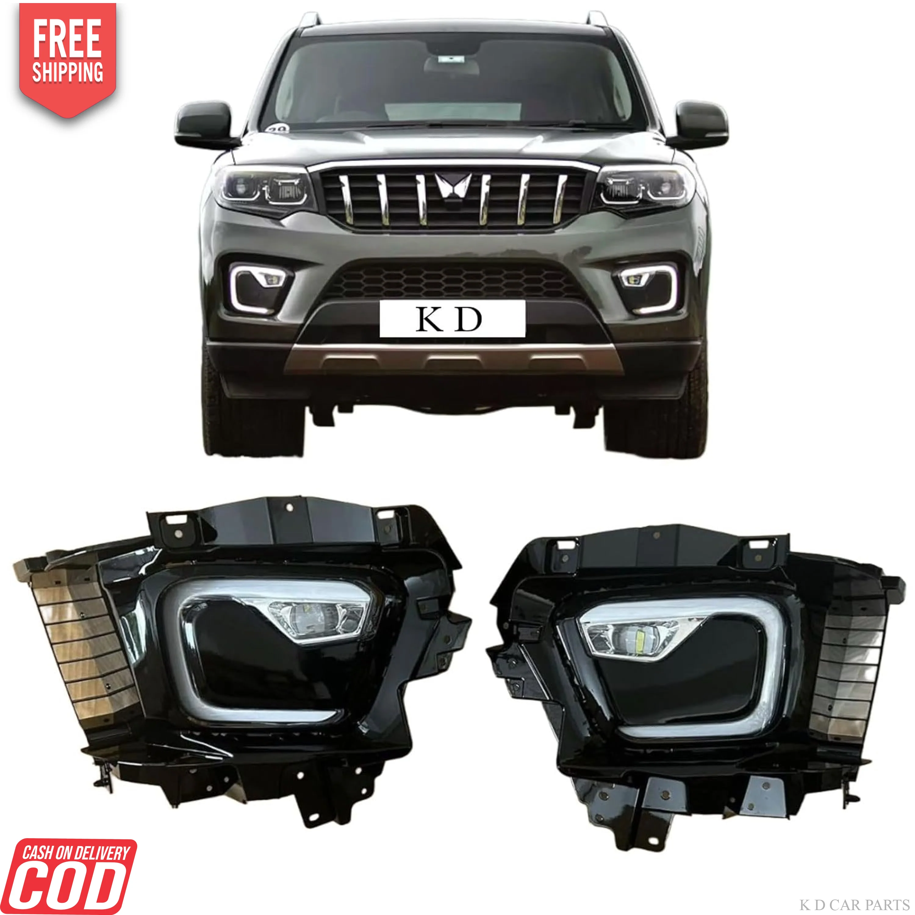 K D LED DRL Fog Lamp  for Mahindra Scorpio N 2022-Onwards