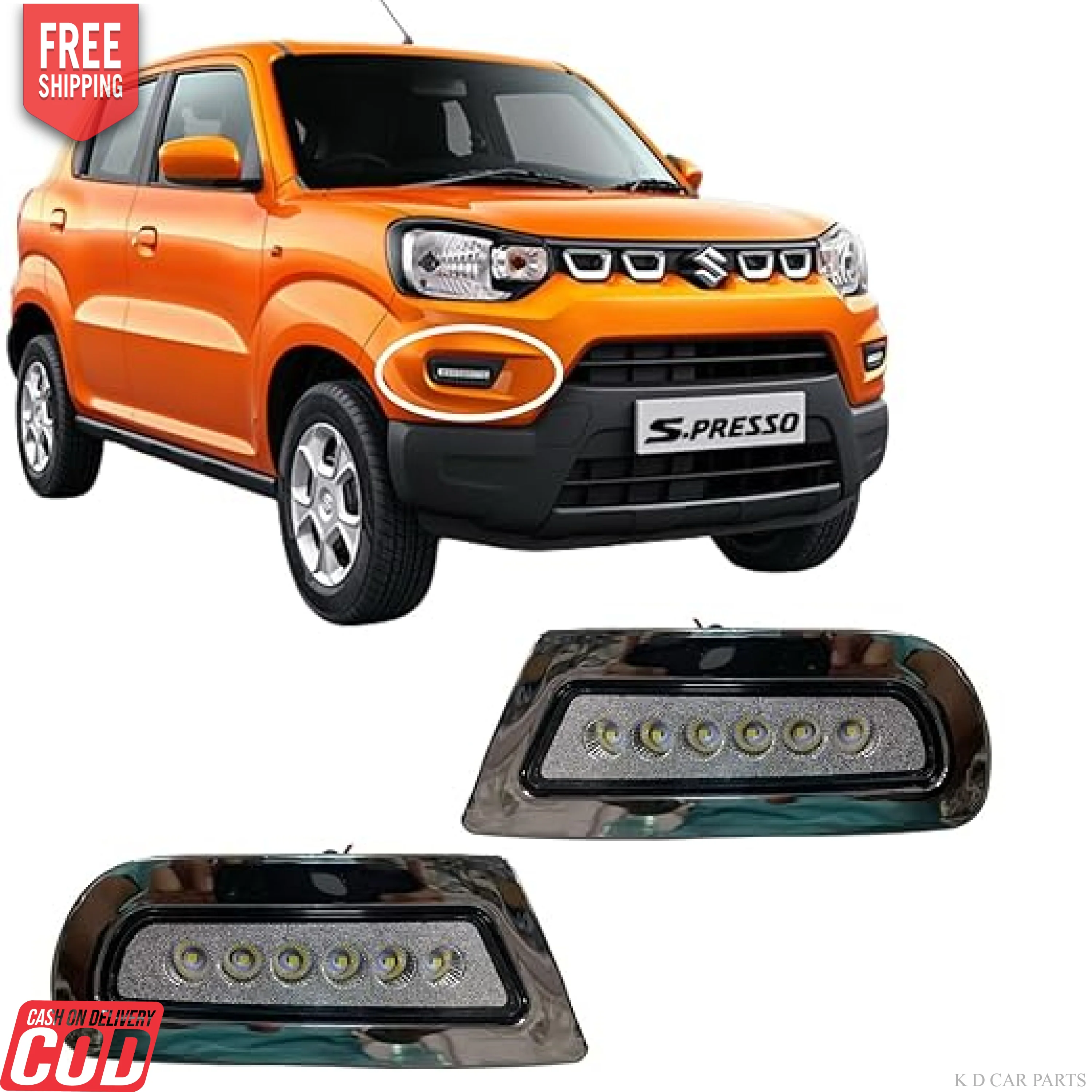 K D LED Fog Lamp for Maruti Suzuki S-Pressso 2019-2022 Models