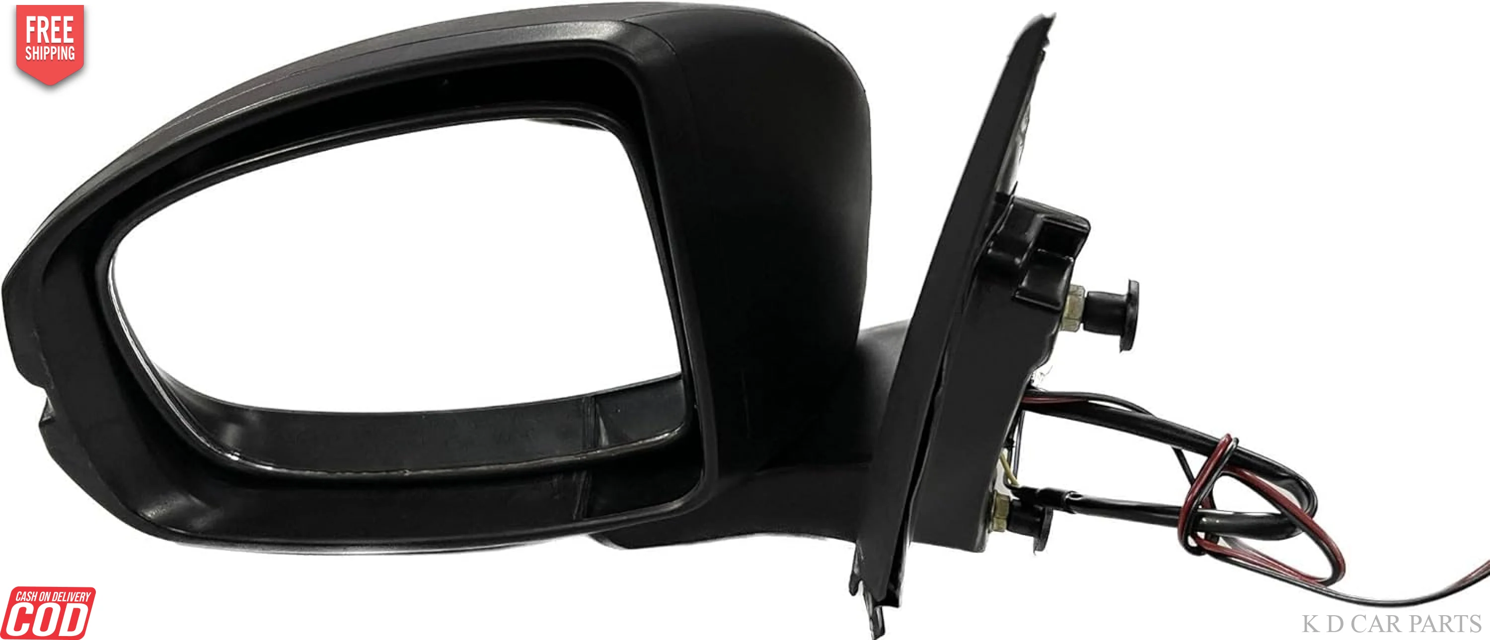 K D Side/Door Mirror for Honda Amaze 2018 Motor Plus Indicator Manual Fold (Black) WITH COUPLER - Image 4