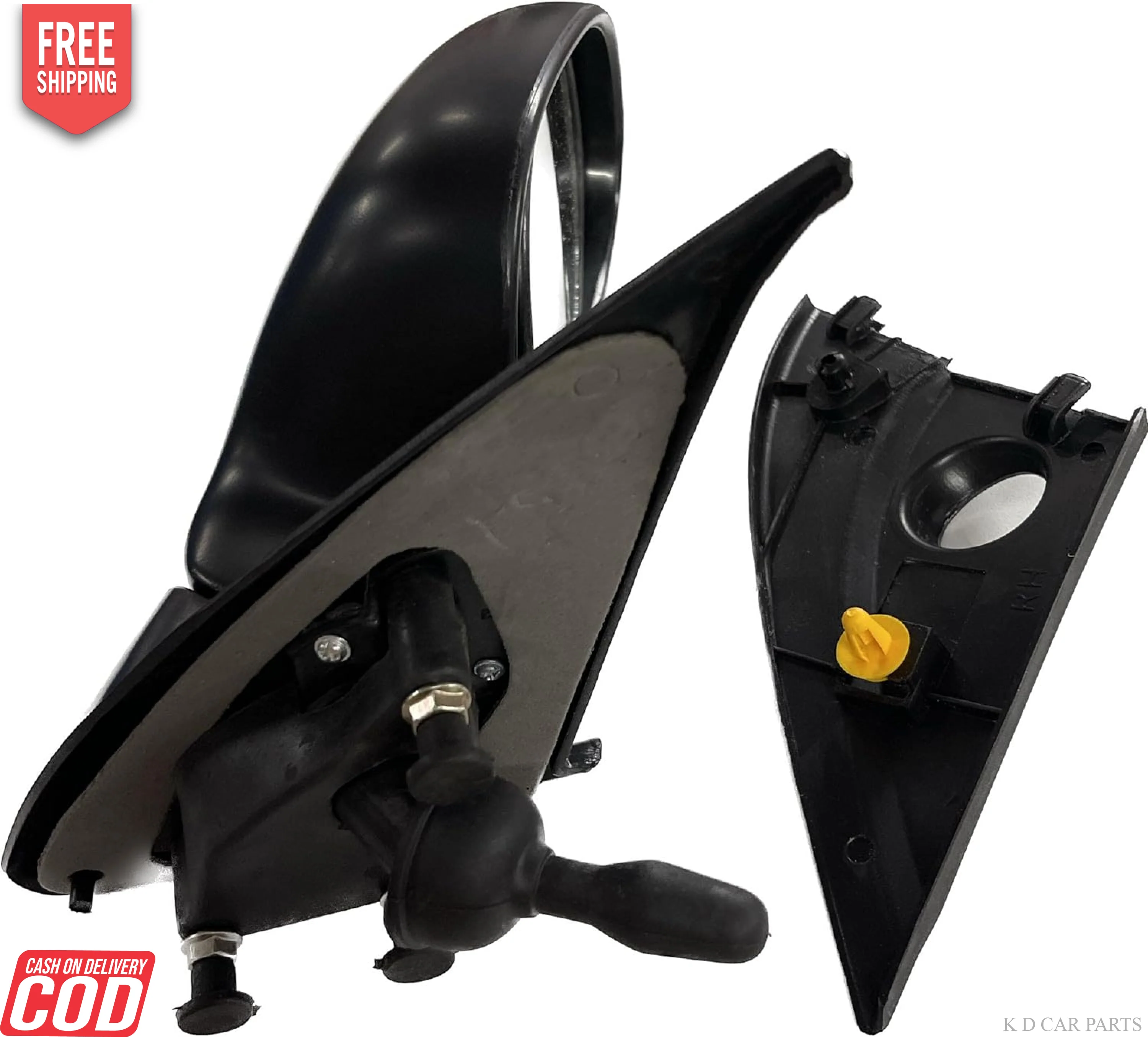 K D Side/Door Mirror for Maruti Alto 800 VX Adjustable(Black) - Image 2