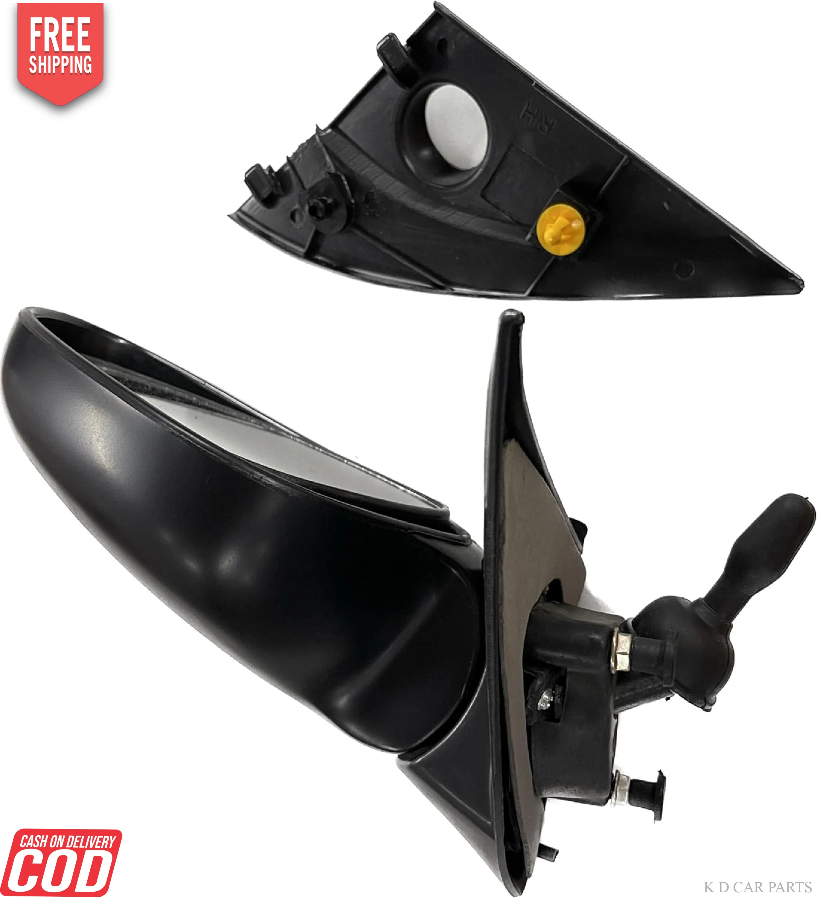 K D Side/Door Mirror for Maruti Alto 800 VX Adjustable(Black) - Image 4