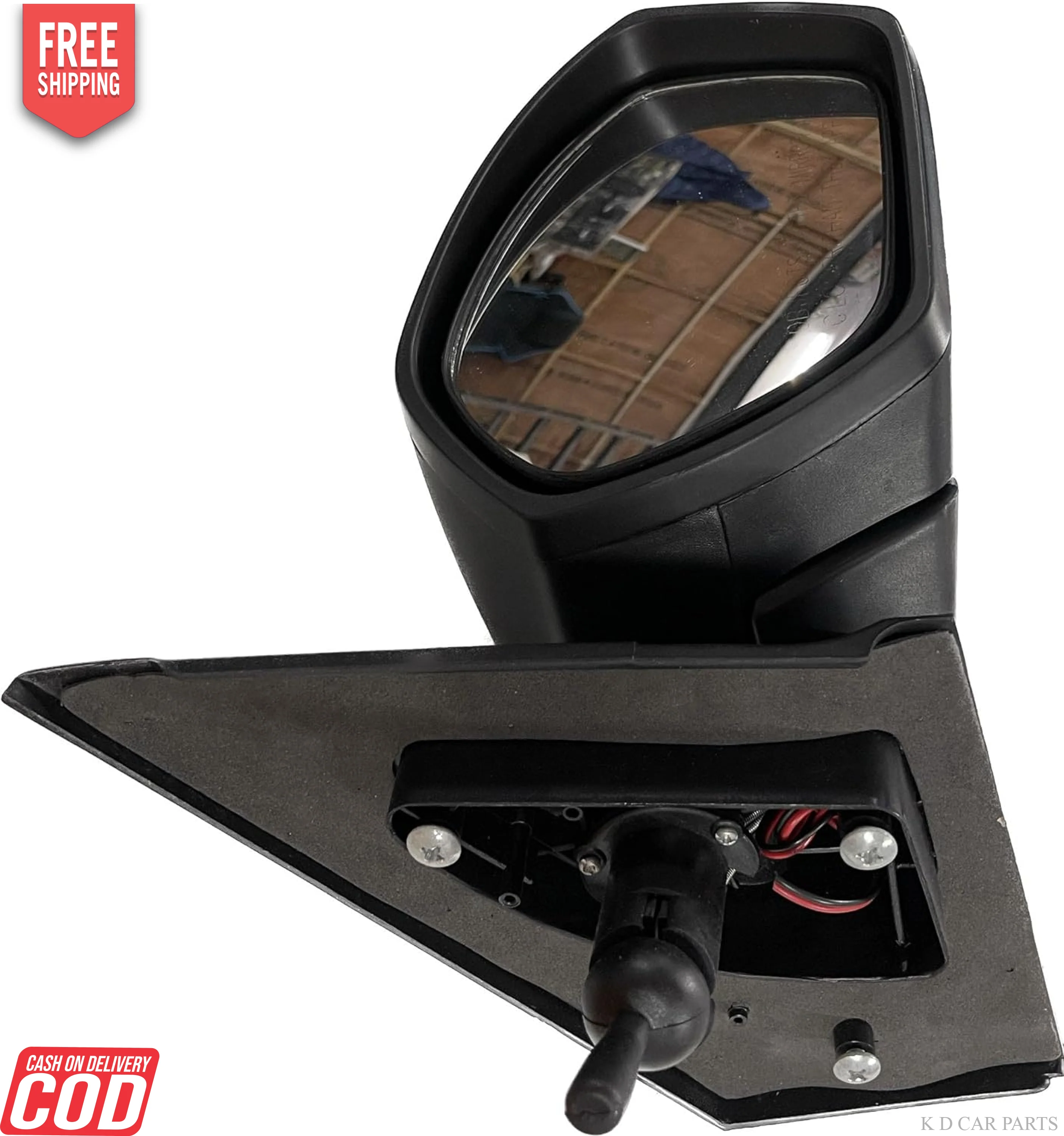 K D Side/Door Mirror for Tata Zest/Bolt VX Indicator (Black) with coupler - Image 3