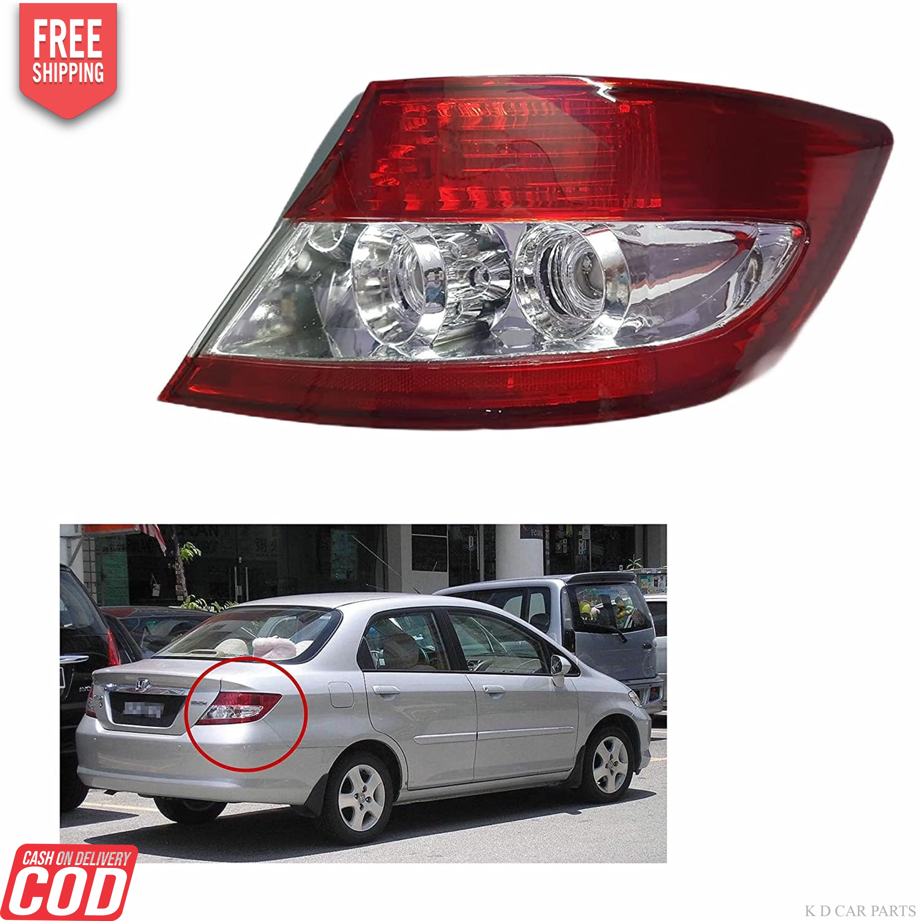 K D Tail light/Back light assembly for honda City Type- 3 (2003-2006)